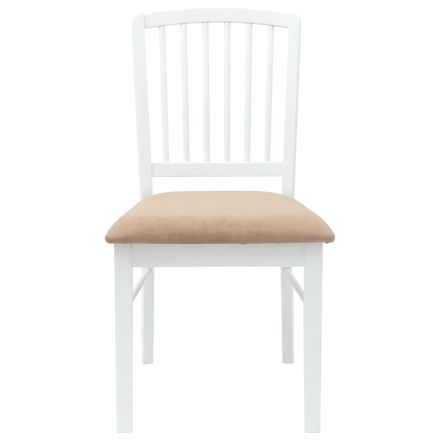 Spisestoler 2 stk. Solid Gummitre Hvit 50 x 52,5 x 91 cm