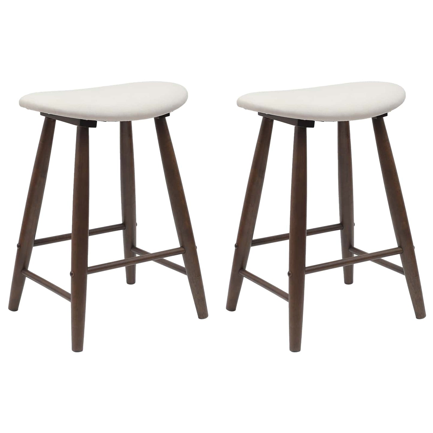 Spisestoler 2 stk. Solid Gummitre Lys Brun 46 x 37 x 63 cm