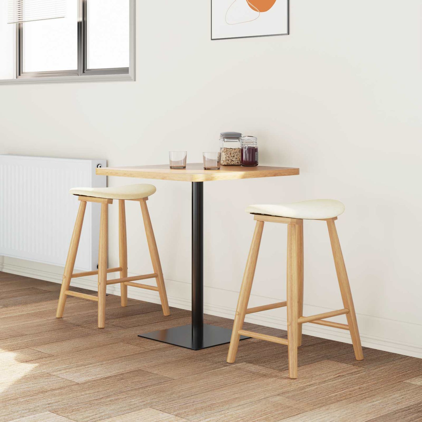 Spisestoler 2 pcs Naturlig 46 x 37 x 63 cm Solid Gummitre