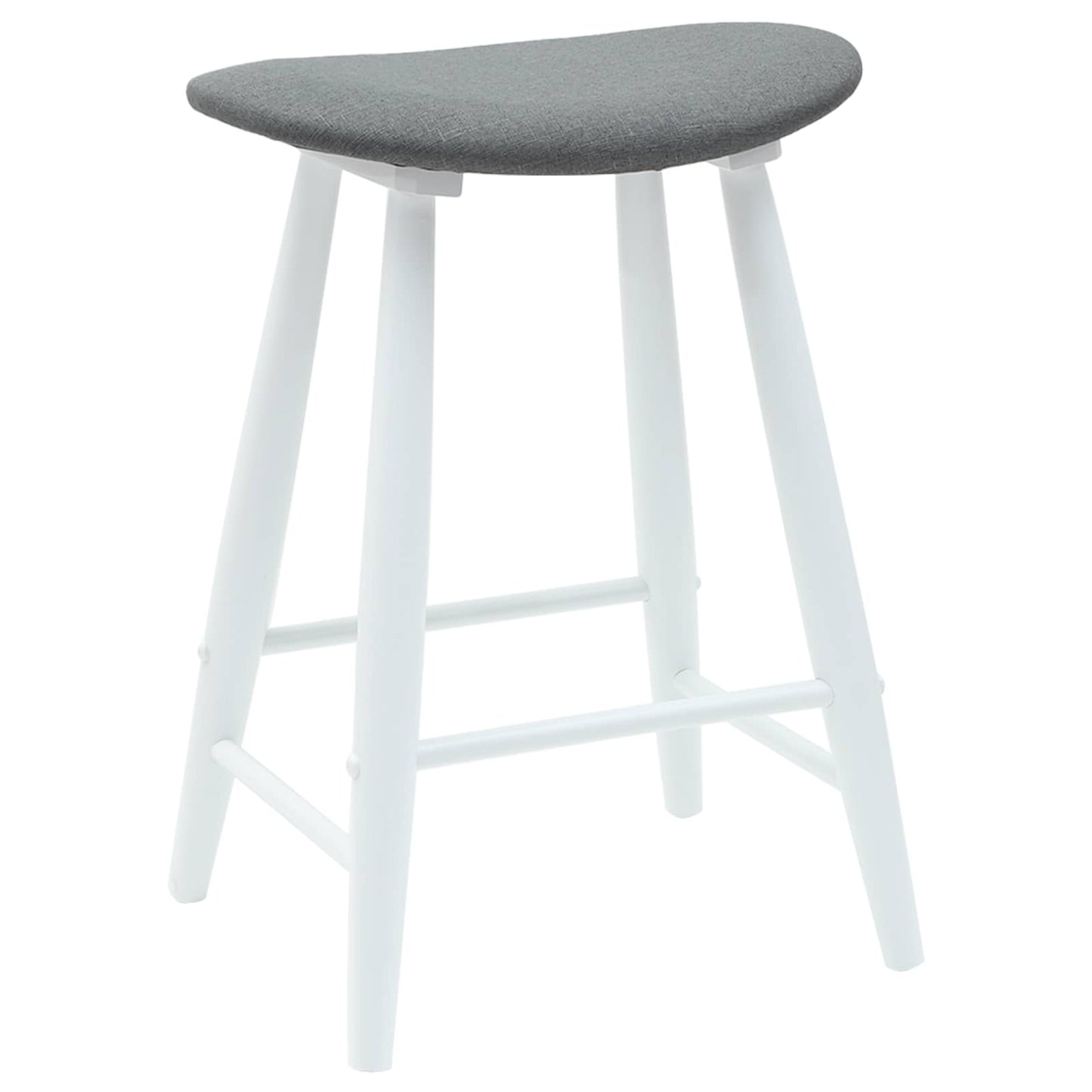 Spisestoler 2 stk. Solid Gummitre Hvit 46 x 37 x 63 cm