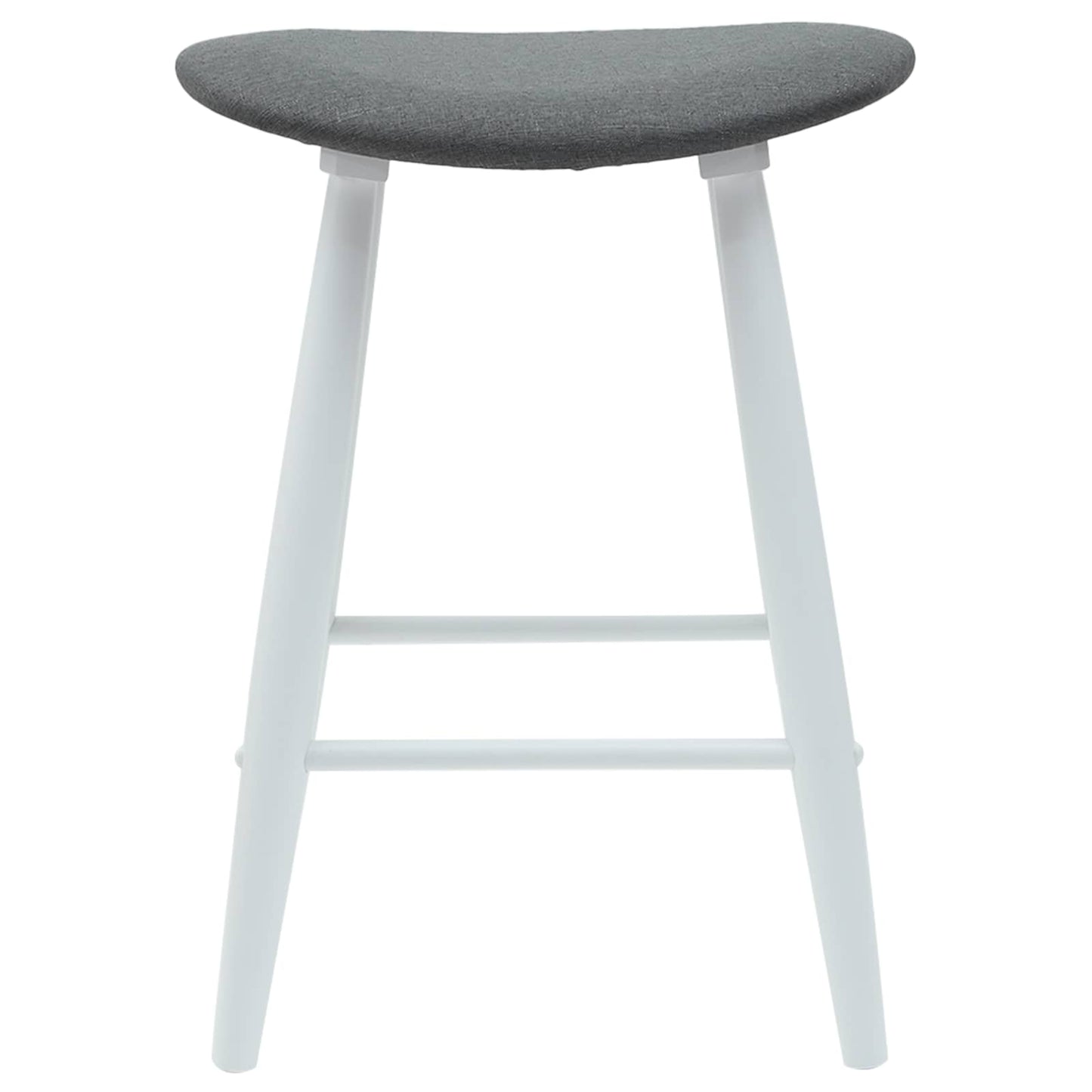 Spisestoler 2 stk. Solid Gummitre Hvit 46 x 37 x 63 cm