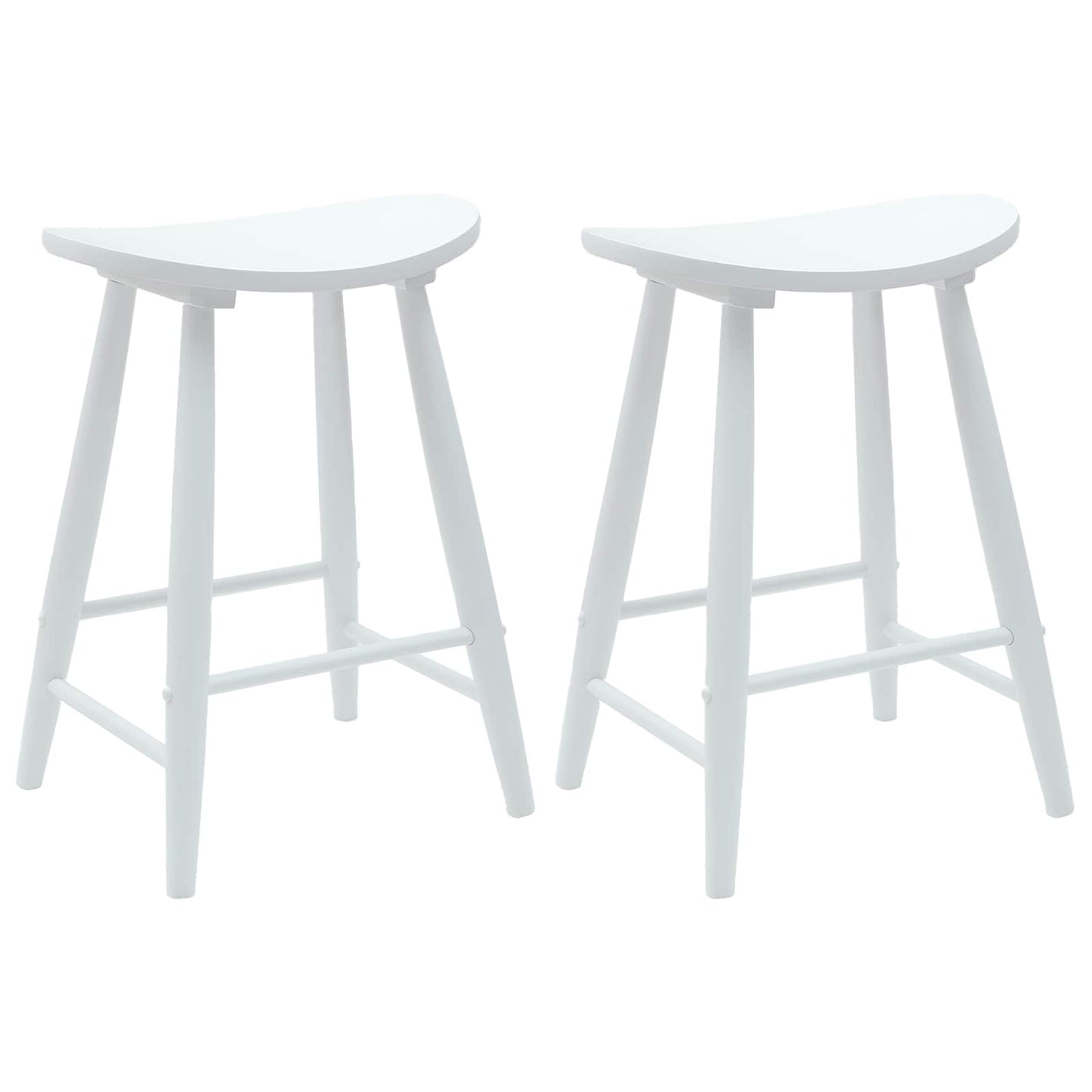 Spisestoler 2 pcs Hvit 46 x 37 x 63 cm Solid Gummitre vidaXL