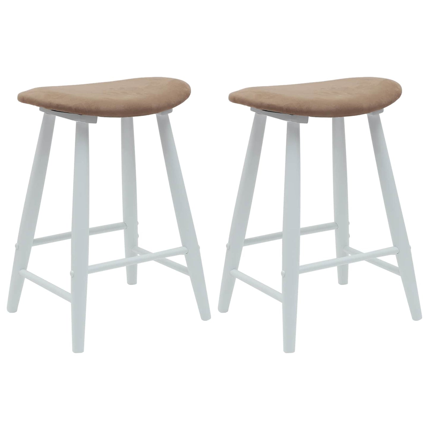 Spisestoler 2 pcs Hvit 46 x 37 x 63 cm Solid Gummitre vidaXL