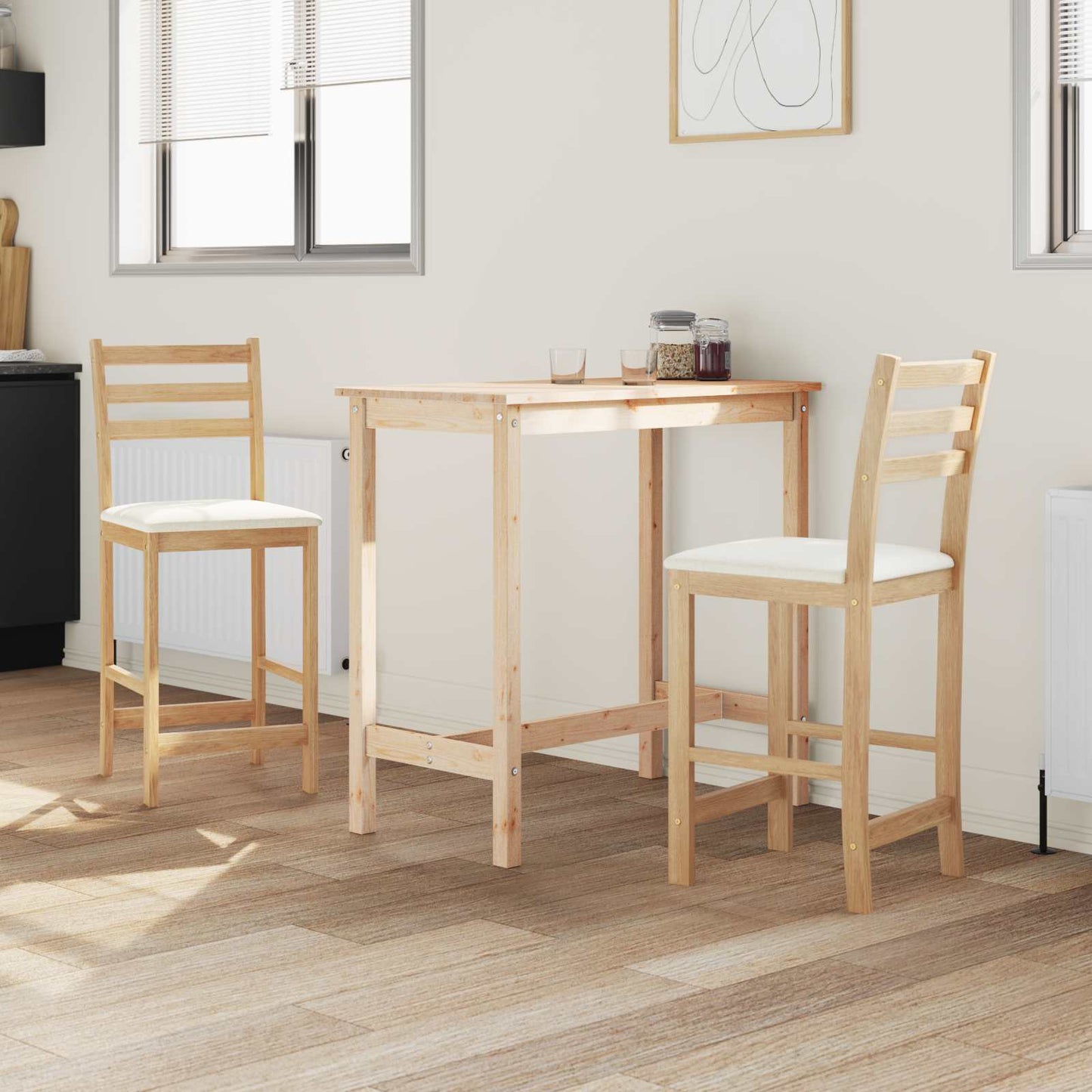 Spisestoler 2 pcs Naturlig 40 x 47,5 x 99,5 cm Solid Gummitre vidaXL