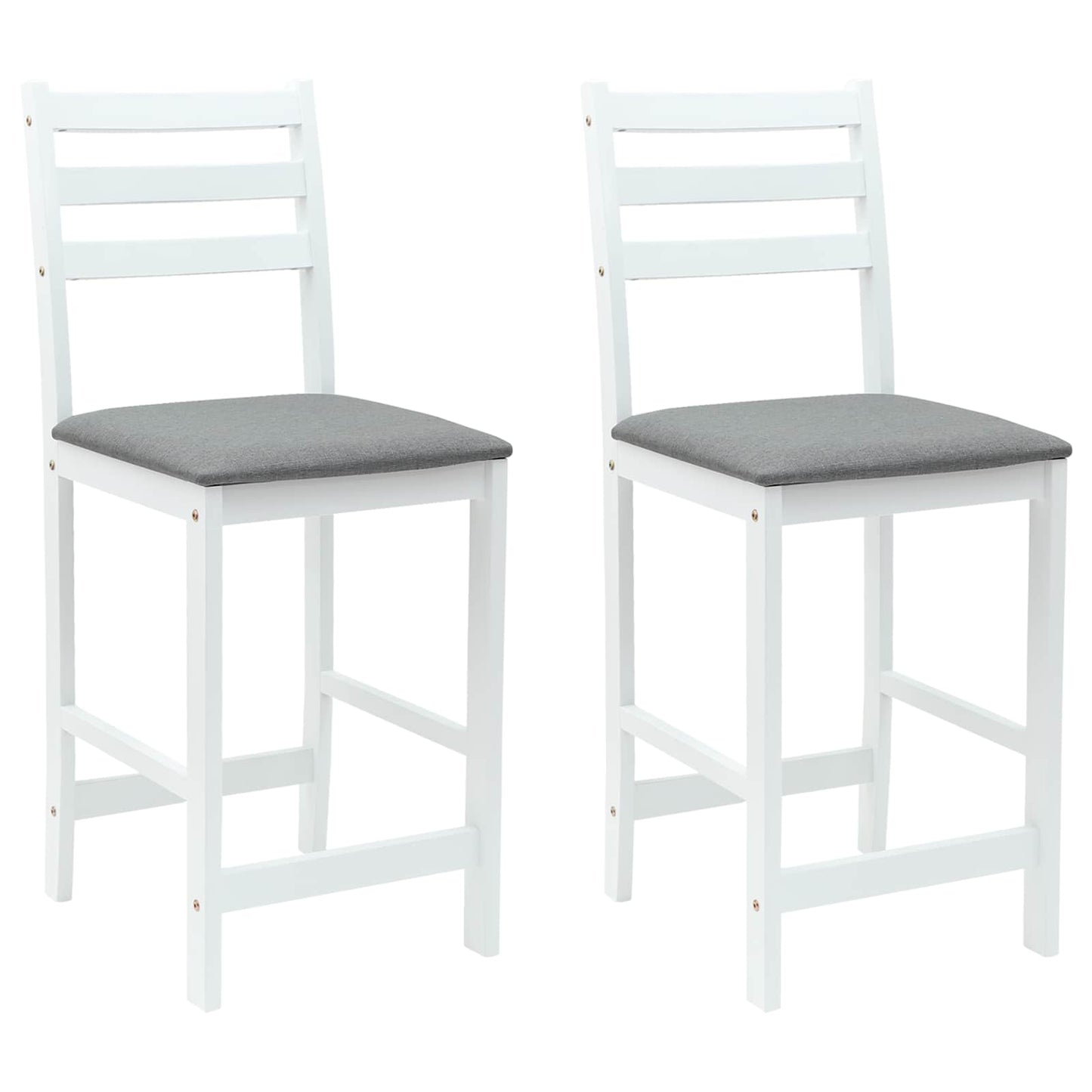 Spisestoler 2 pcs Hvit 40 x 47,5 x 99,5 cm Solid Gummitre vidaXL