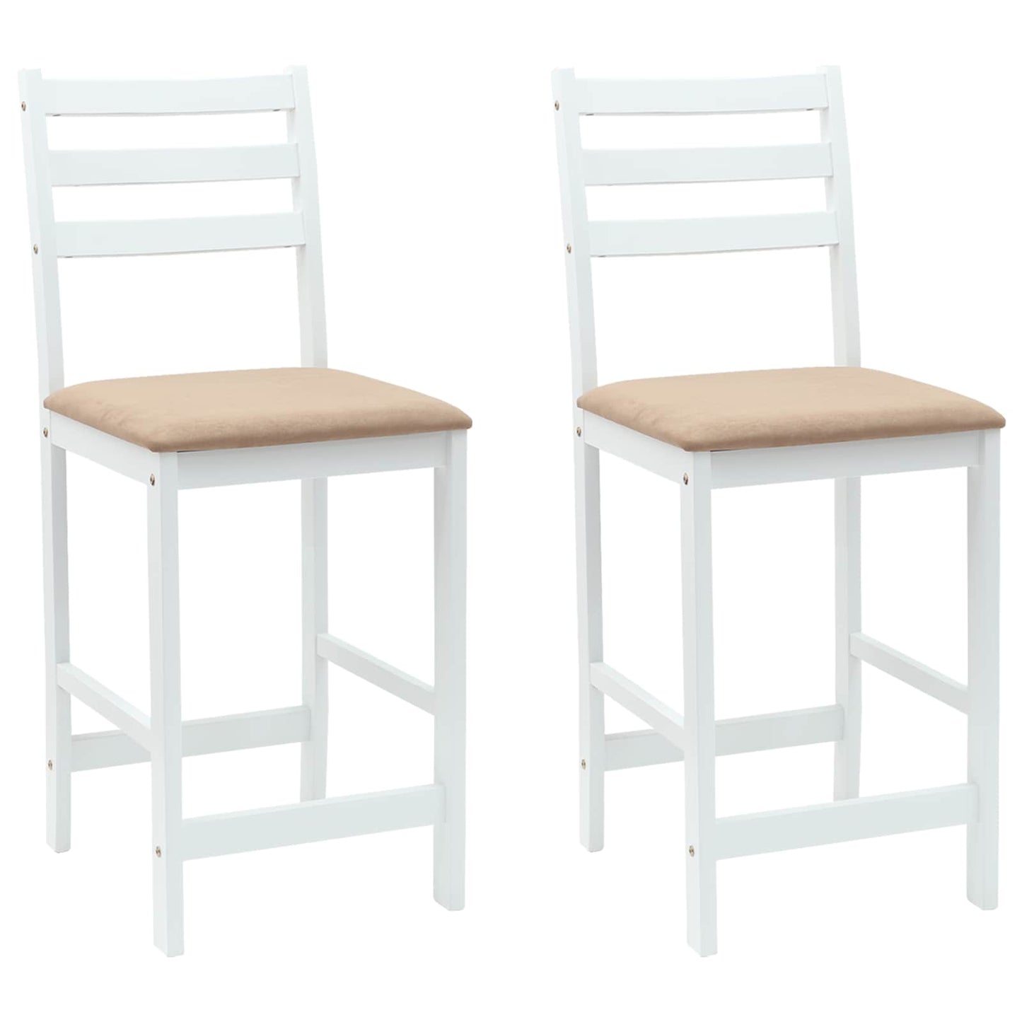 Spisestoler 2 pcs Hvit 40 x 47,5 x 99,5 cm Solid Gummitre vidaXL