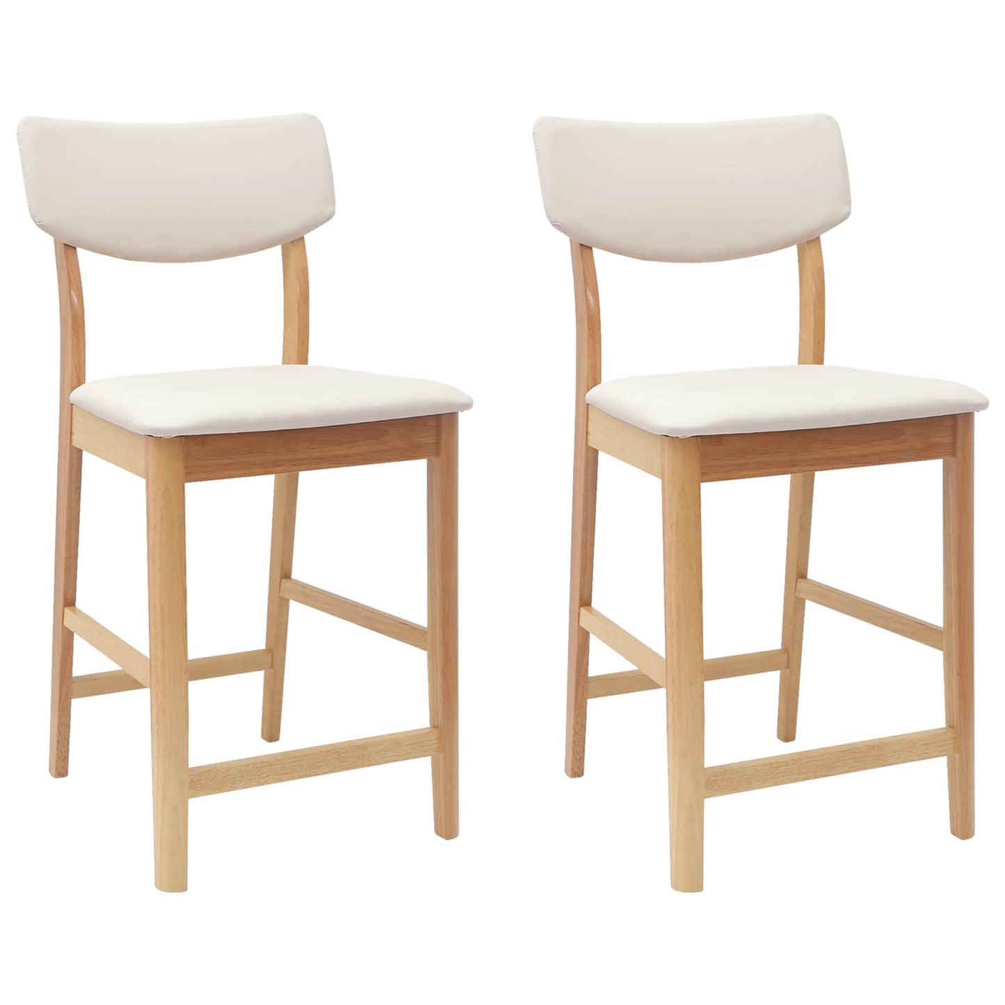 Spisestoler 2 pcs Naturlig 48 x 49 x 95 cm Solid Gummitre vidaXL