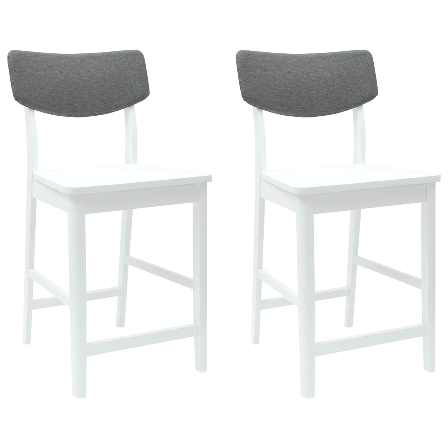 Spisestoler 2 pcs Hvit 48 x 49 x 95 cm Solid Gummitre vidaXL