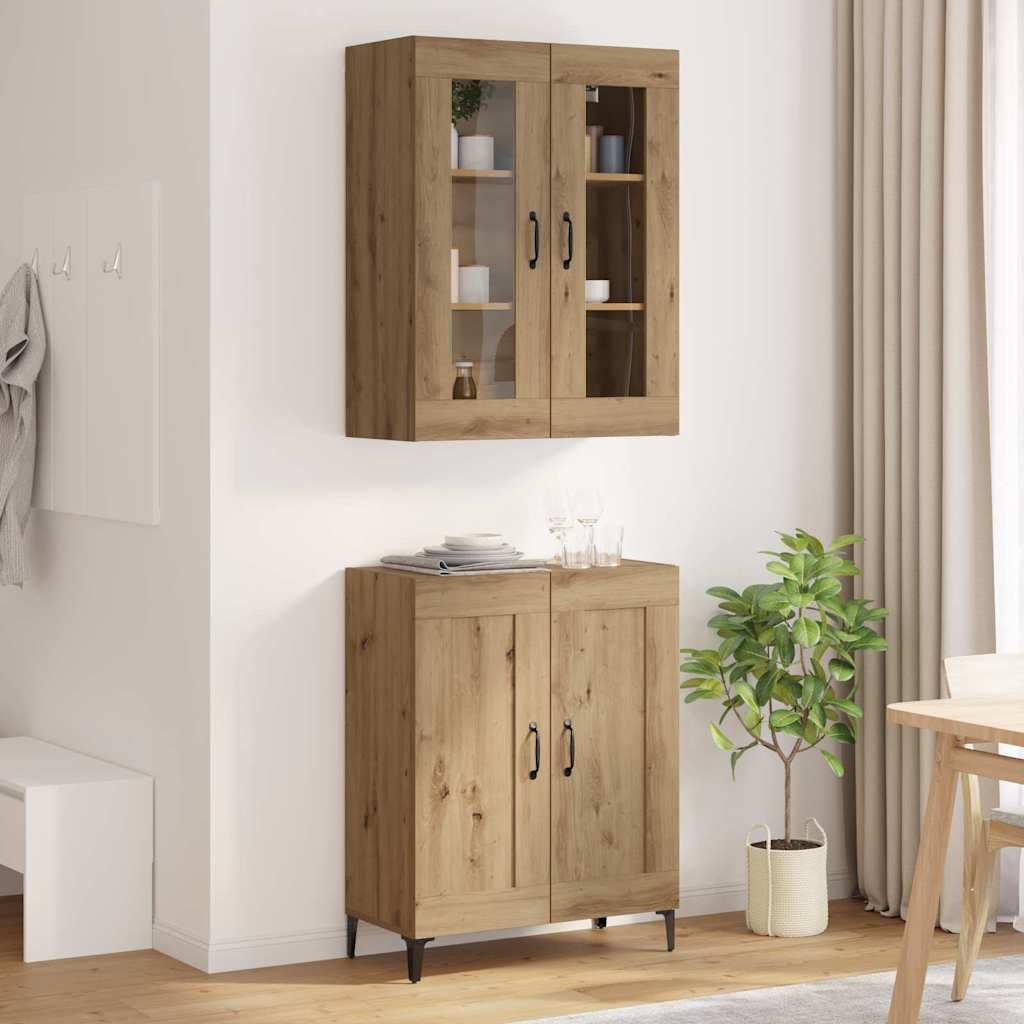 Høyskap Artisan Eik 69,5 x 34 x 180 cm Konstruert tre vidaXL