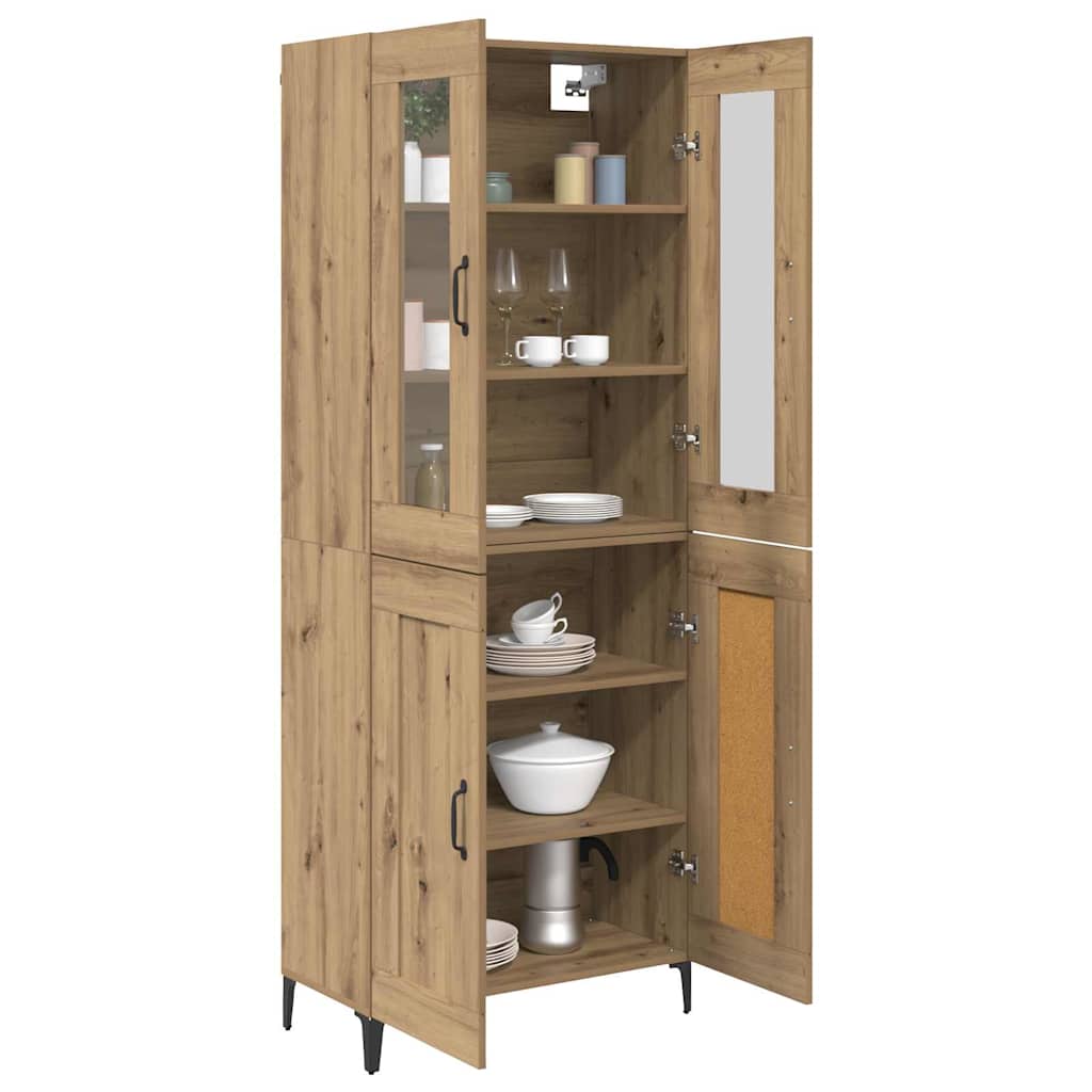 Høyskap Artisan Eik 69,5 x 34 x 180 cm Konstruert tre vidaXL