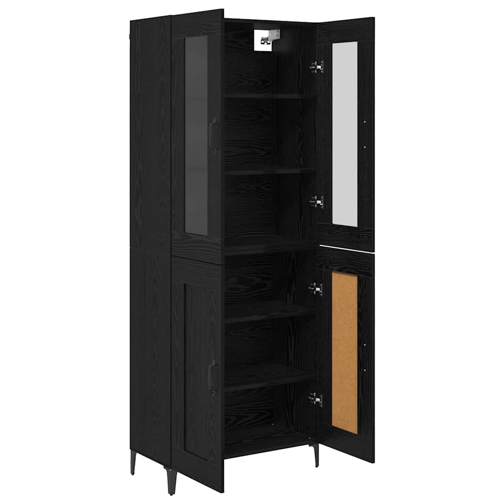 Høyskap Svart Eik 69,5 x 34 x 180 cm Konstruert tre