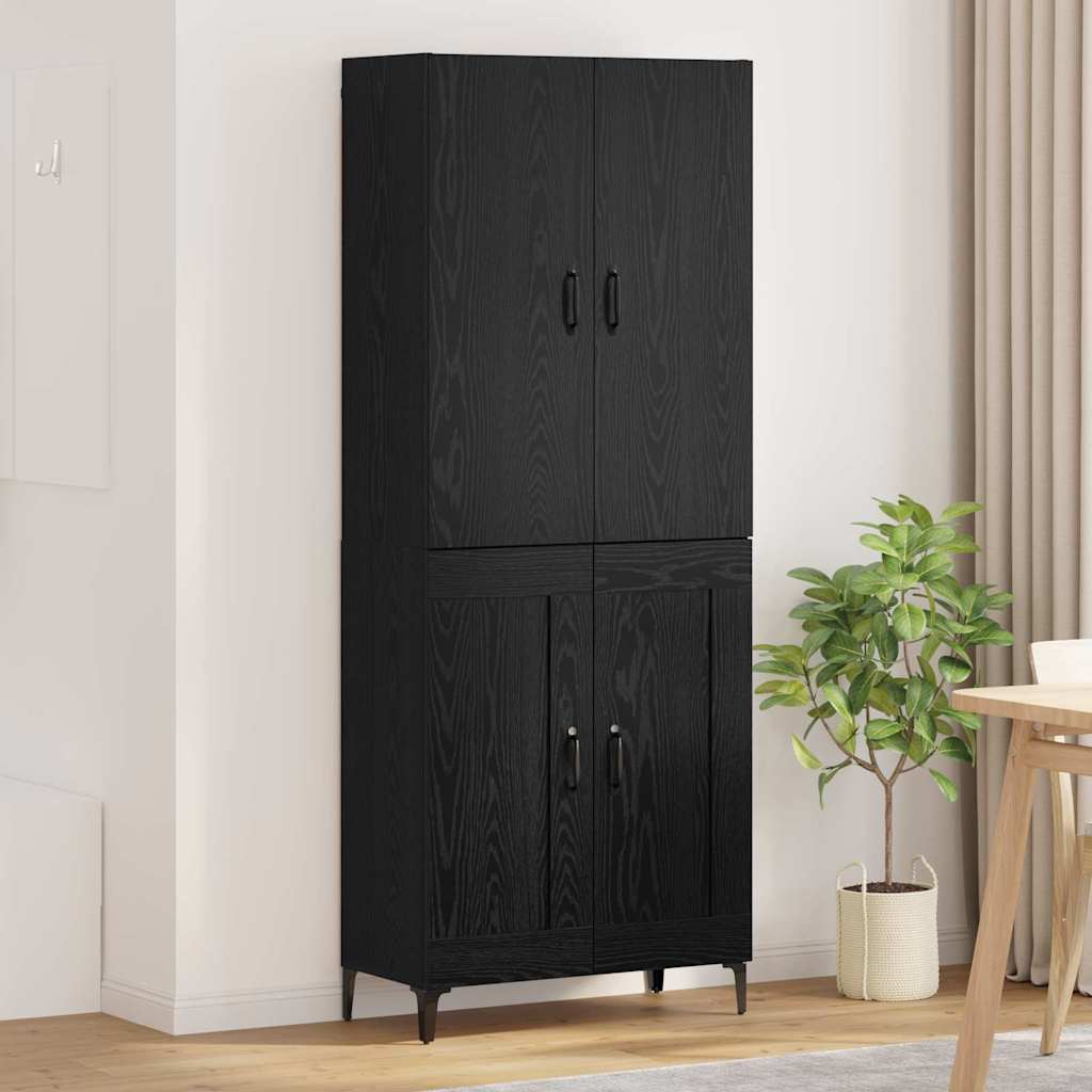 Høyskap Svart Eik 69,5 x 34 x 180 cm Konstruert tre