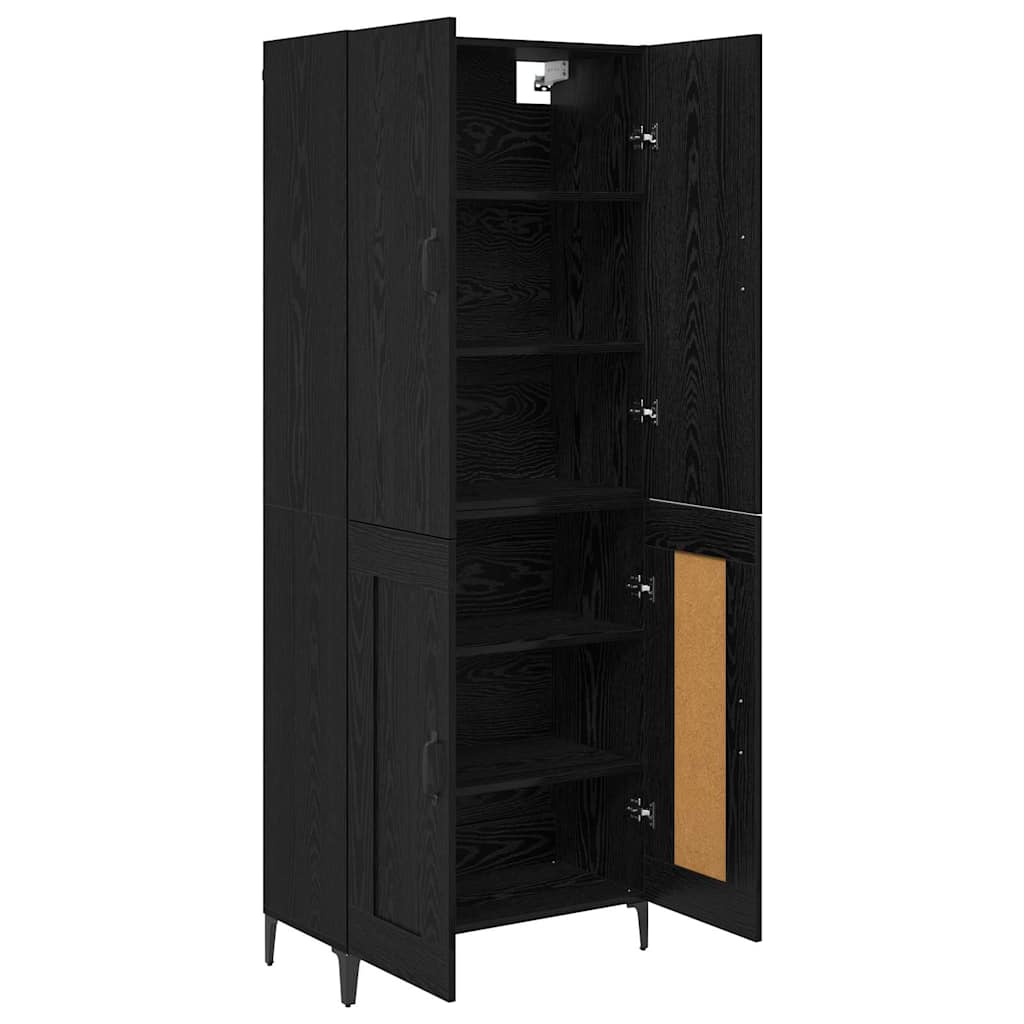 Høyskap Svart Eik 69,5 x 34 x 180 cm Konstruert tre
