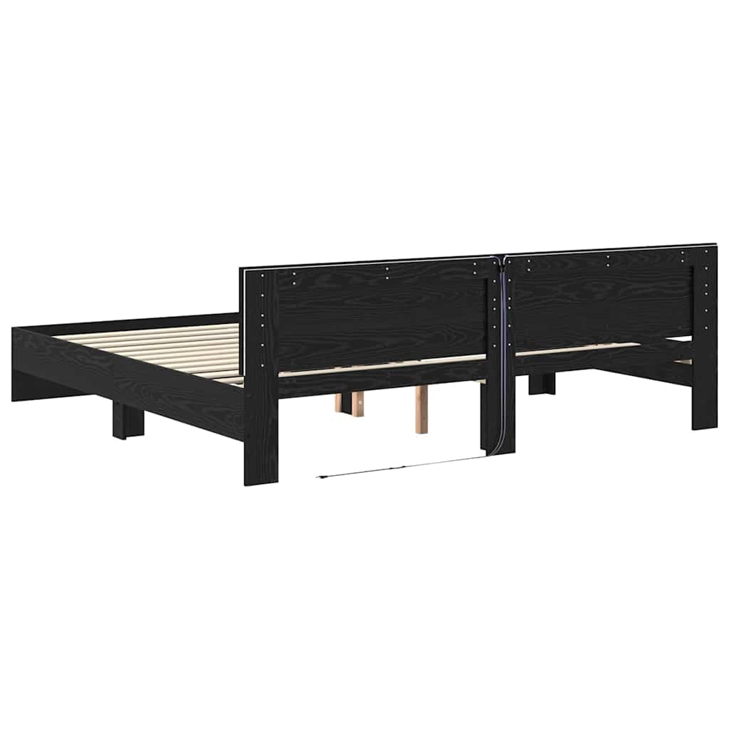 Sengestamme Svart Eik 180 x 200 cm Konstruert tre