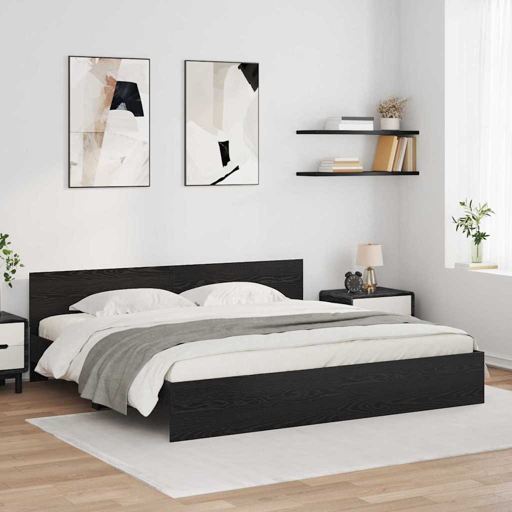 Sengestamme Svart Eik 200 x 200 cm Konstruert tre