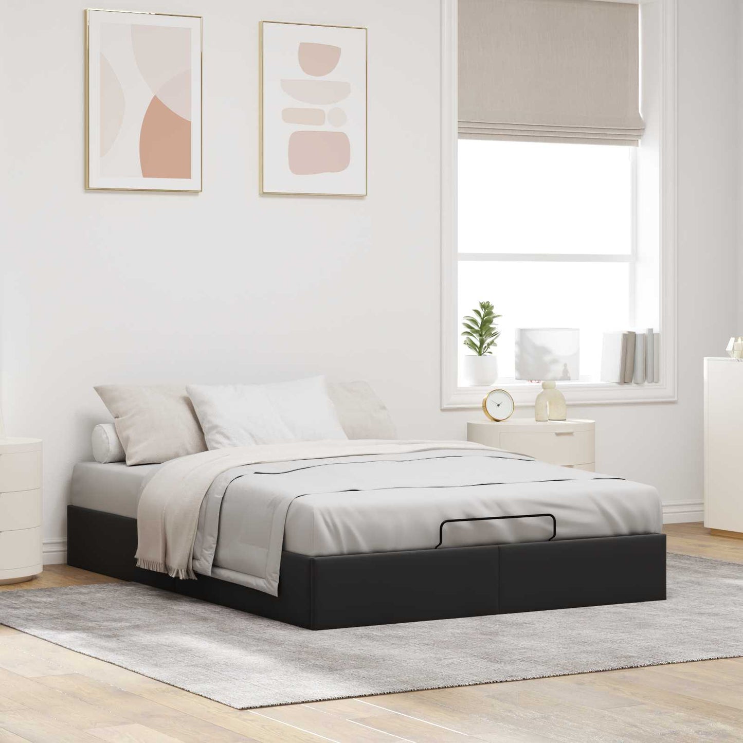 Ottoman sengeramme Svart 153 x 203 cm Fløyel