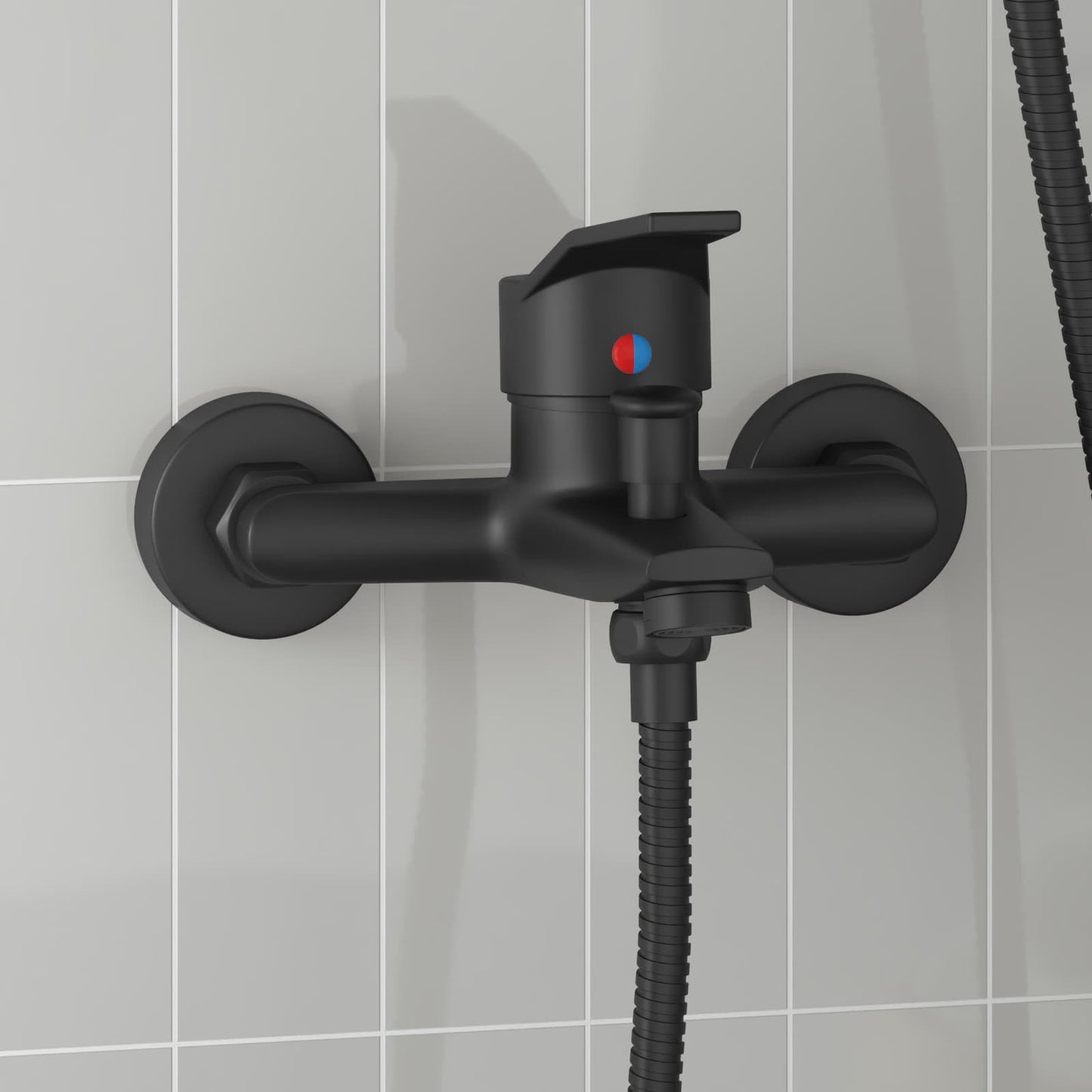 Dusjblandebatteri Svart G 1 / 2 tommer