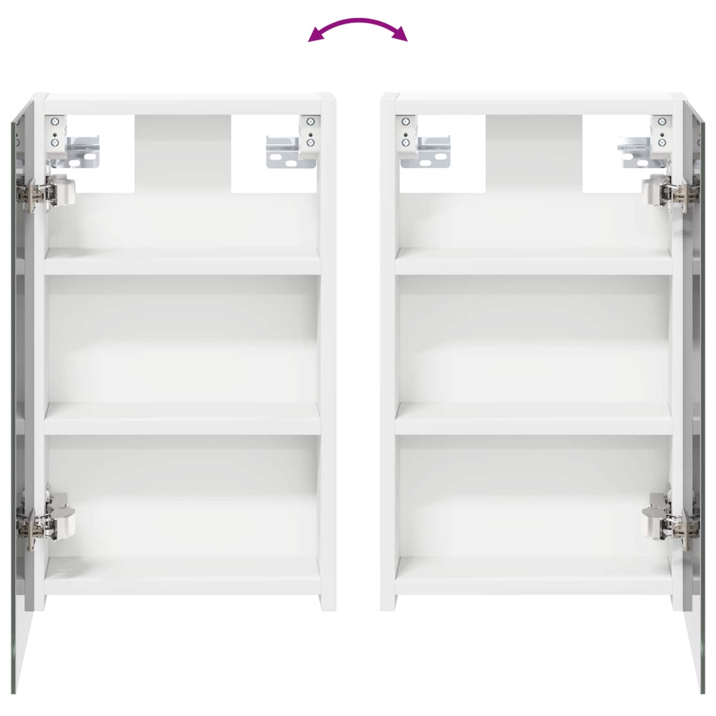 Baderomsskapsett med dør 3 pcs 80 x 10,5 x 50 cm Konstruert tre