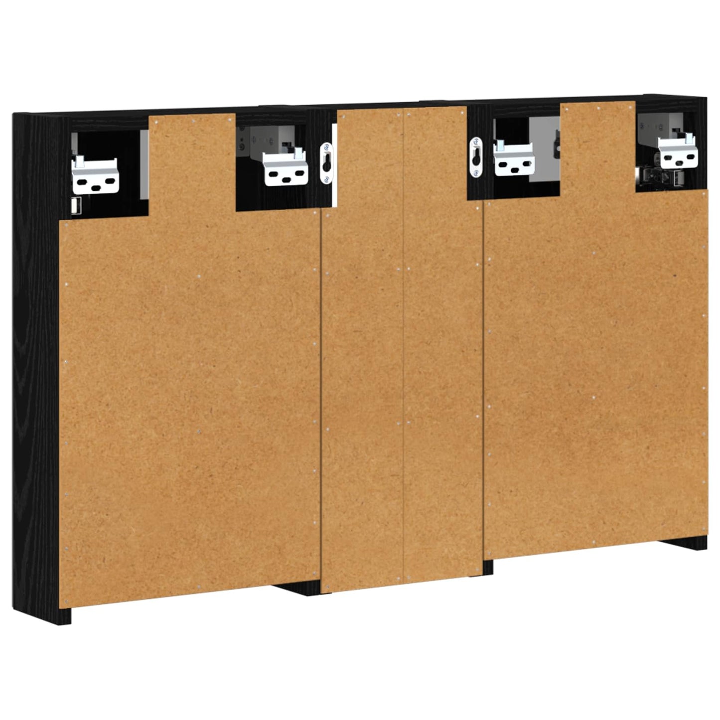 Baderomsskapsett med dør 3 pcs 80 x 10,5 x 50 cm Konstruert tre