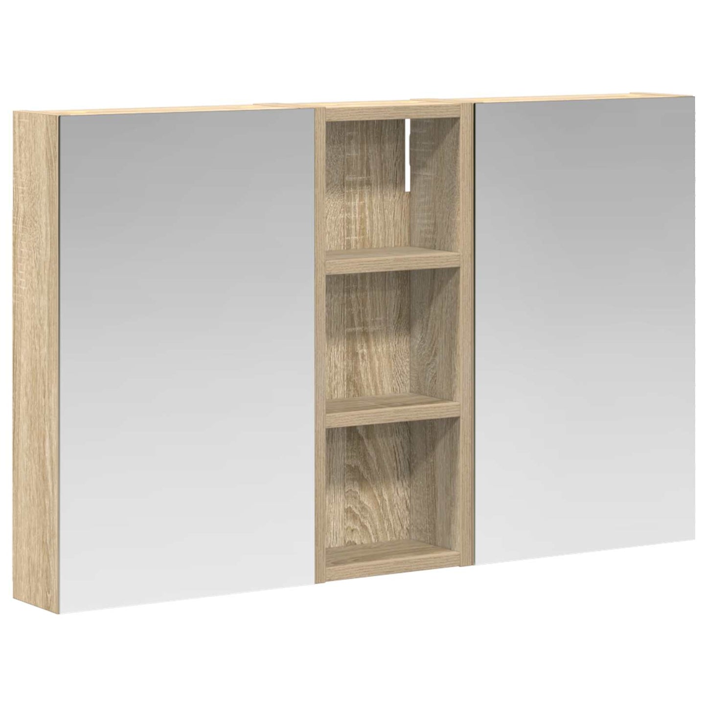 Baderomsskapsett med dør 3 pcs 80 x 10,5 x 50 cm Konstruert tre