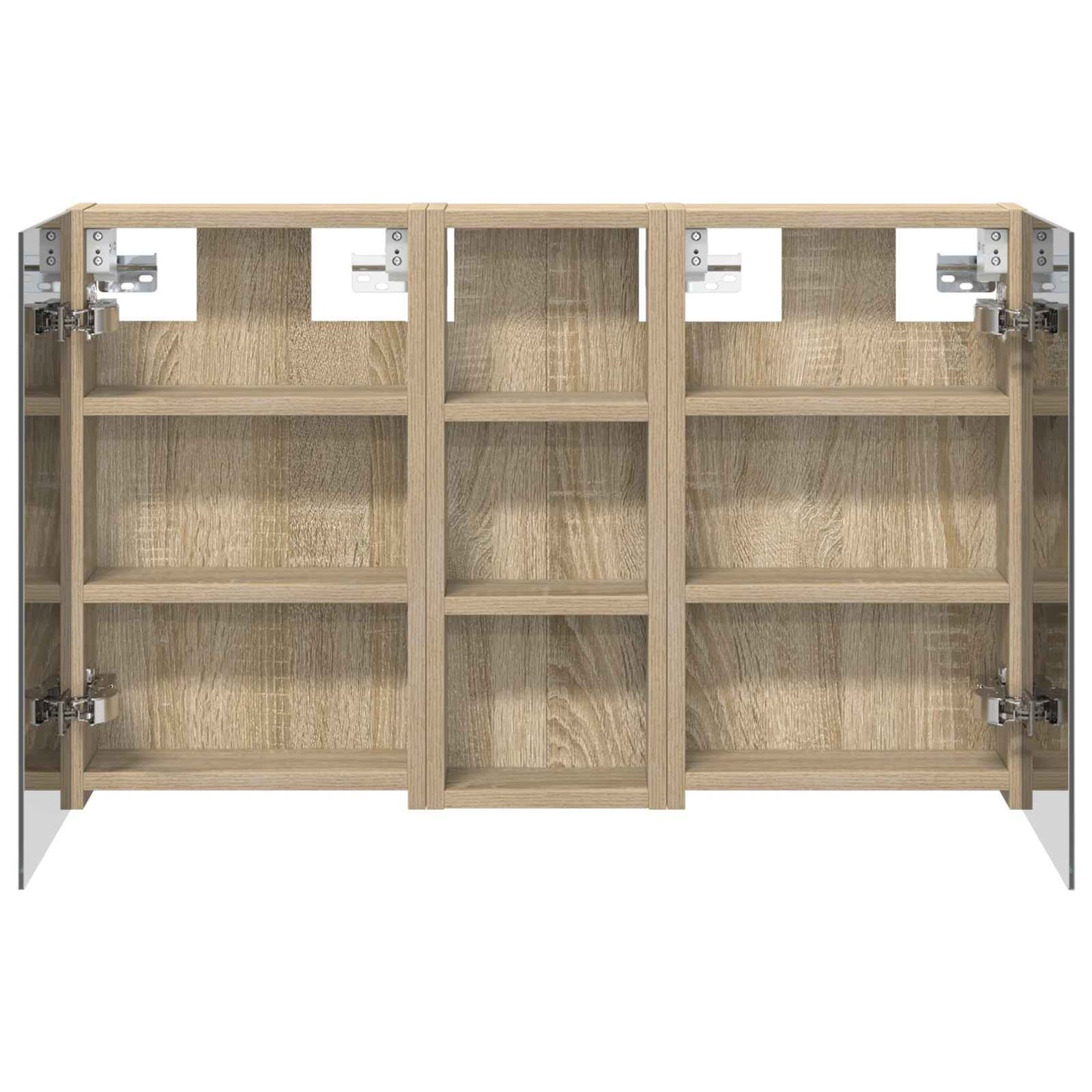 Baderomsskapsett med dør 3 pcs 80 x 10,5 x 50 cm Konstruert tre