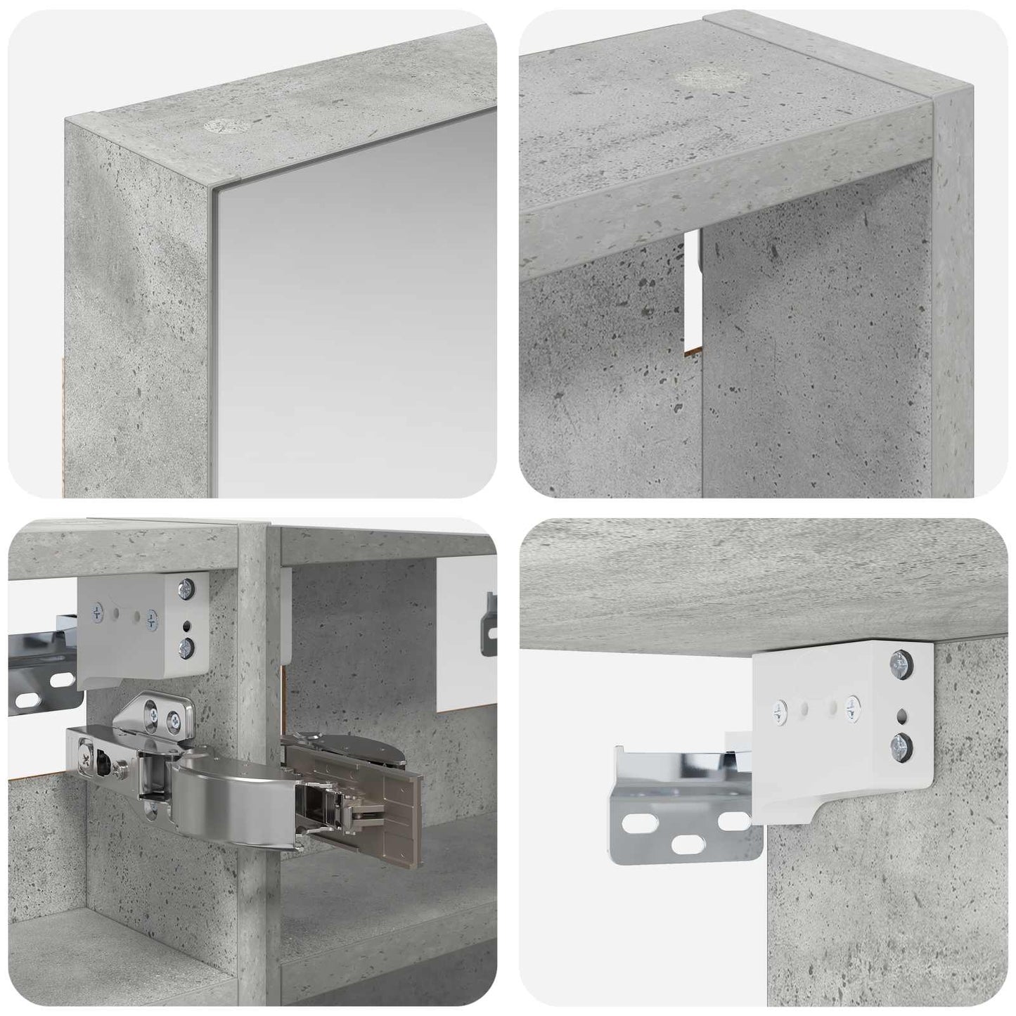 Baderomsskapsett med dør 3 pcs 80 x 10,5 x 50 cm Konstruert tre