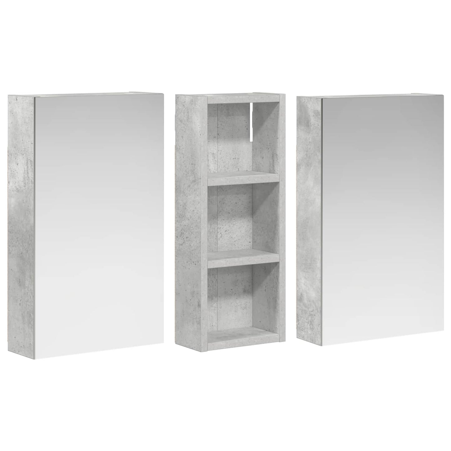 Baderomsskapsett med dør 3 pcs 80 x 10,5 x 50 cm Konstruert tre