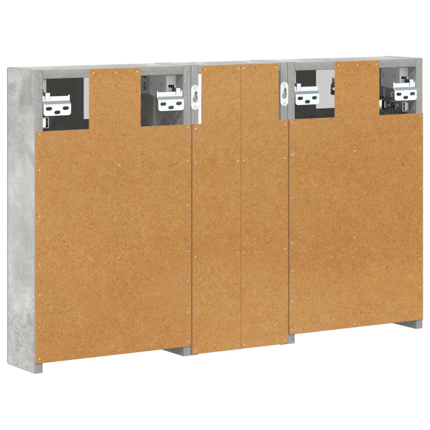 Baderomsskapsett med dør 3 pcs 80 x 10,5 x 50 cm Konstruert tre