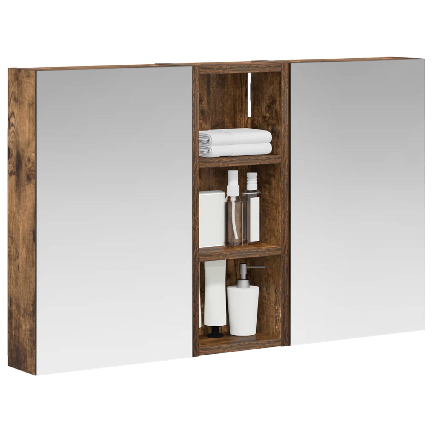 Baderomsskapsett med dør 3 pcs 80 x 10,5 x 50 cm Konstruert tre