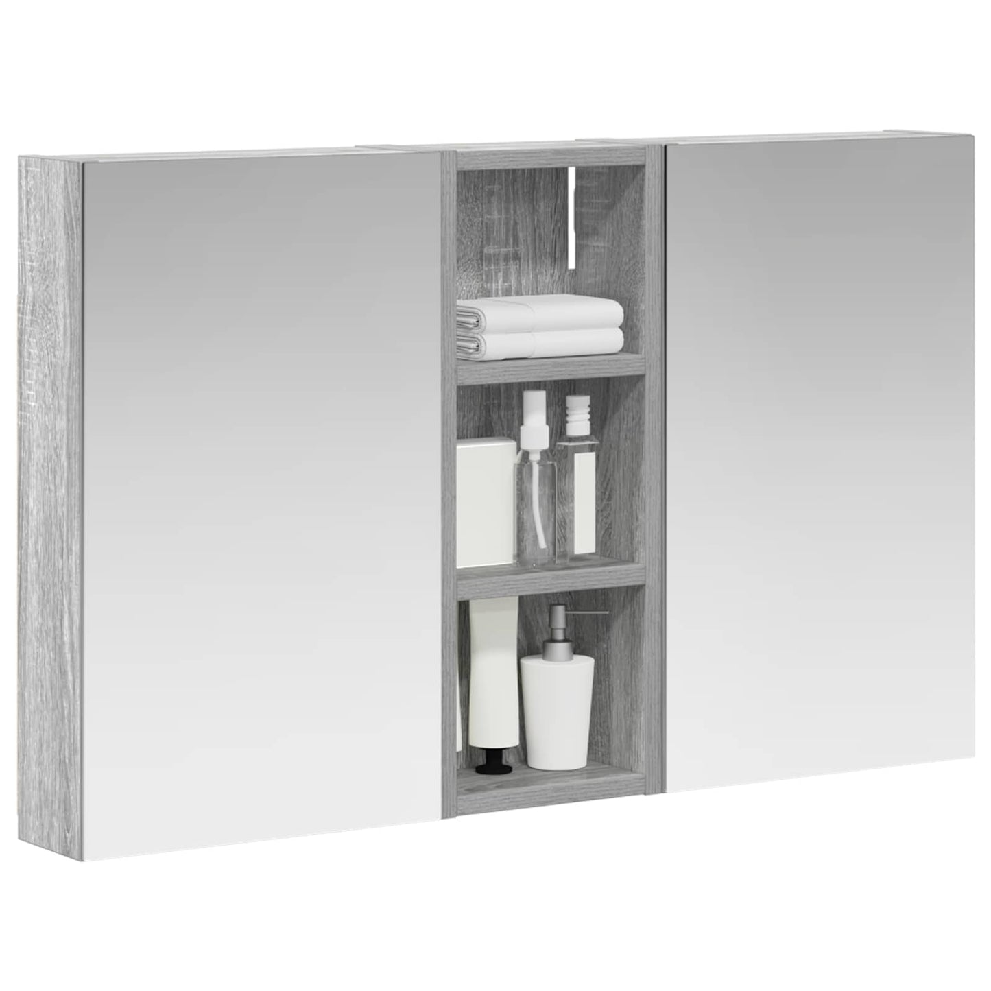 Baderomsskapsett med dør 3 pcs 80 x 10,5 x 50 cm Konstruert tre