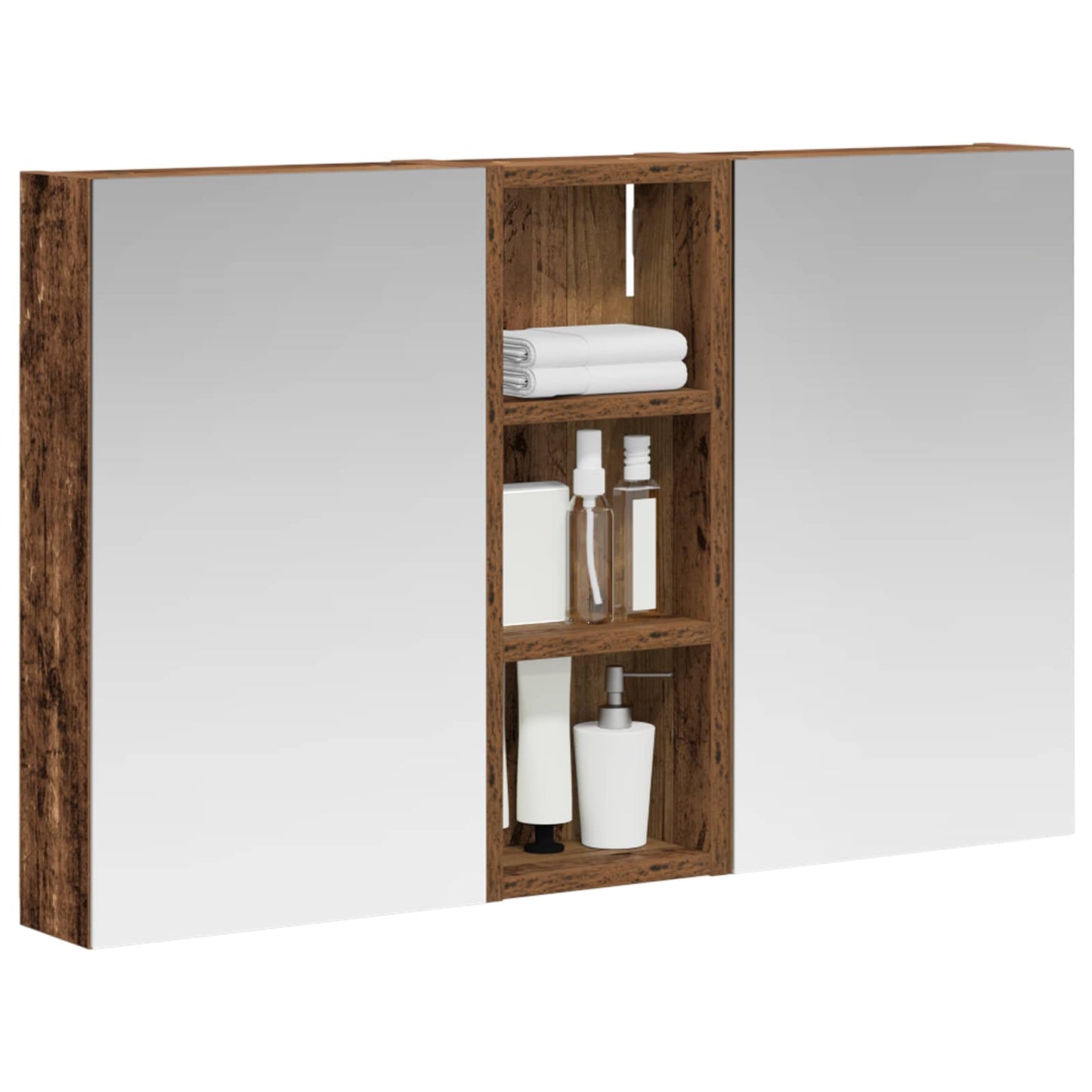 Baderomsskapsett med dør 3 pcs 80 x 10,5 x 50 cm Konstruert tre