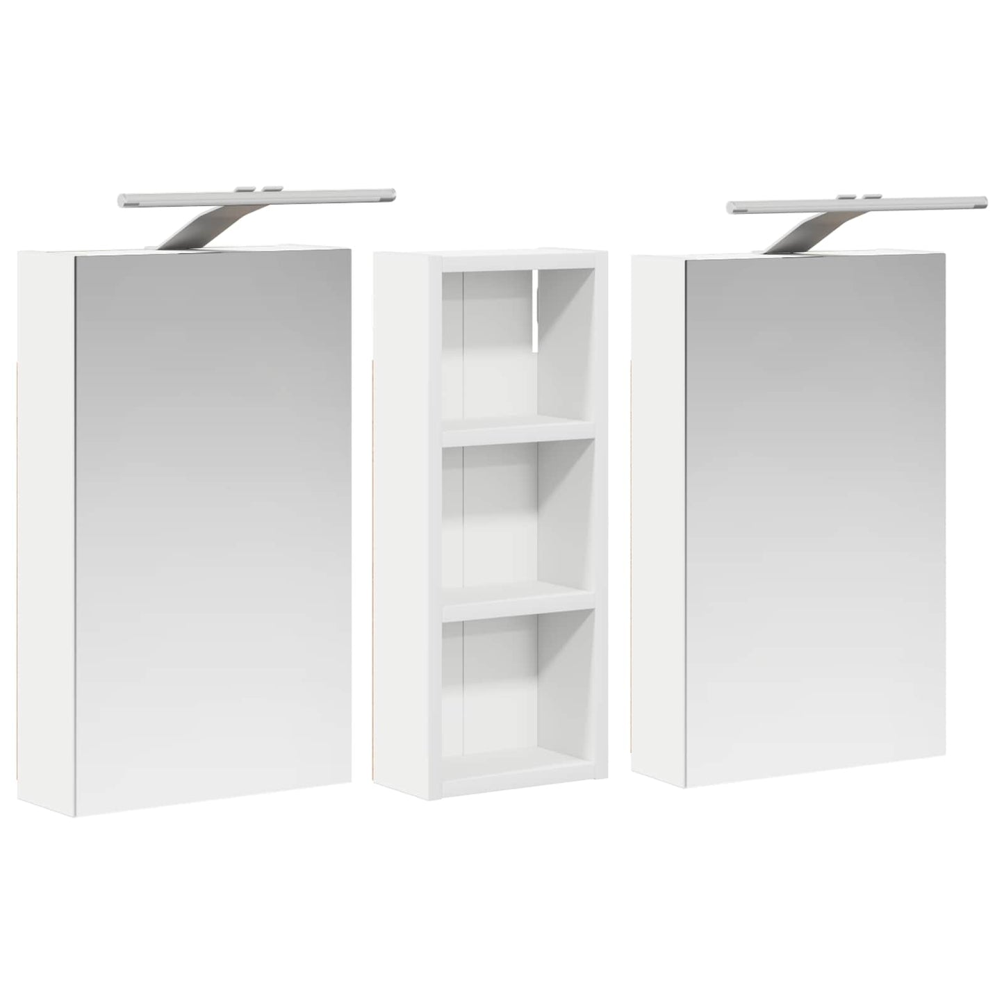 Baderomsskapsett med dør 3 pcs 80 x 10,5 x 50 cm Konstruert tre