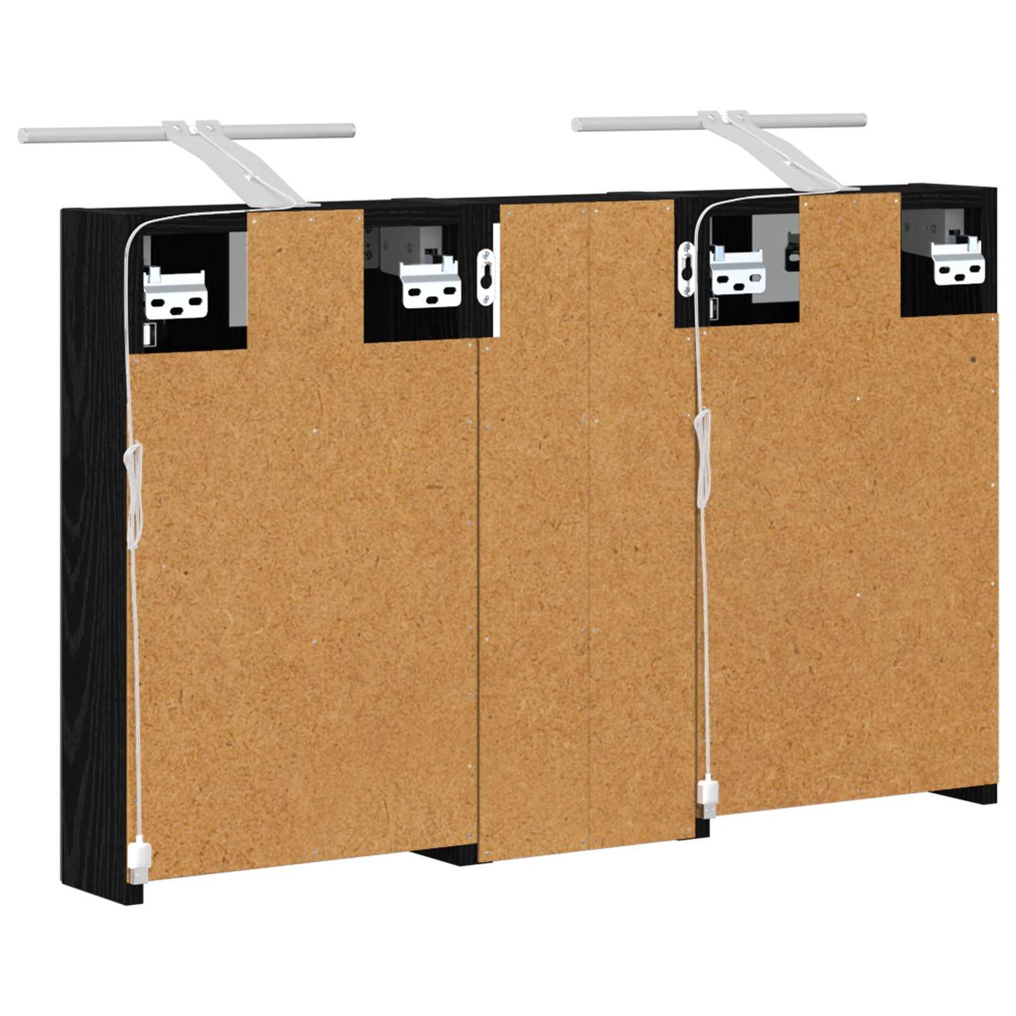 Baderomsskapsett med dør 3 pcs 80 x 10,5 x 50 cm Konstruert tre