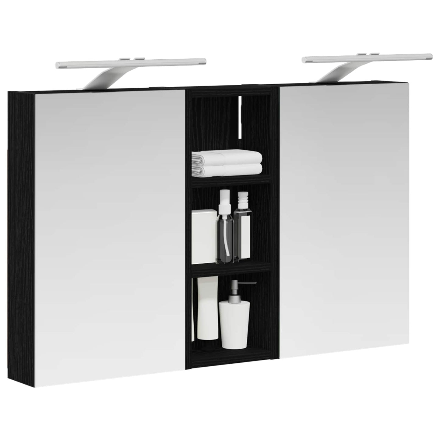 Baderomsskapsett med dør 3 pcs 80 x 10,5 x 50 cm Konstruert tre
