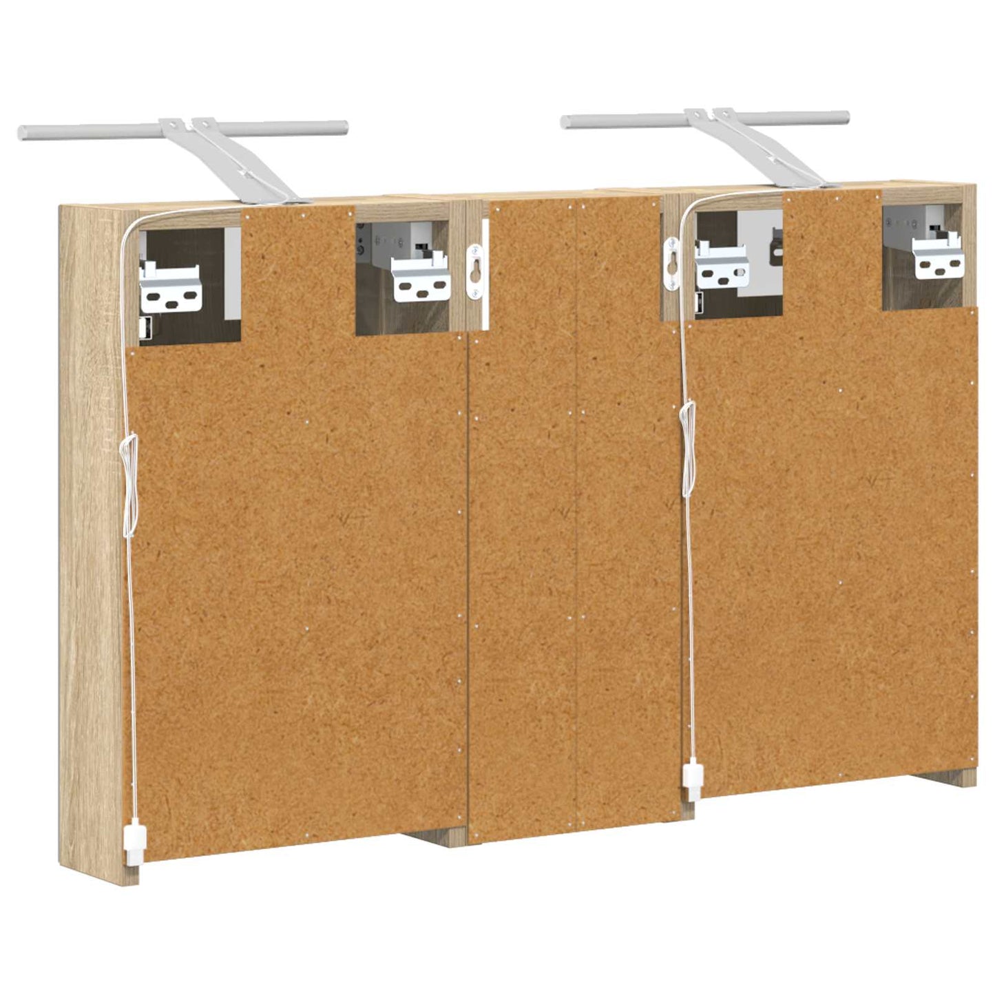 Baderomsskapsett med dør 3 pcs 80 x 10,5 x 50 cm Konstruert tre