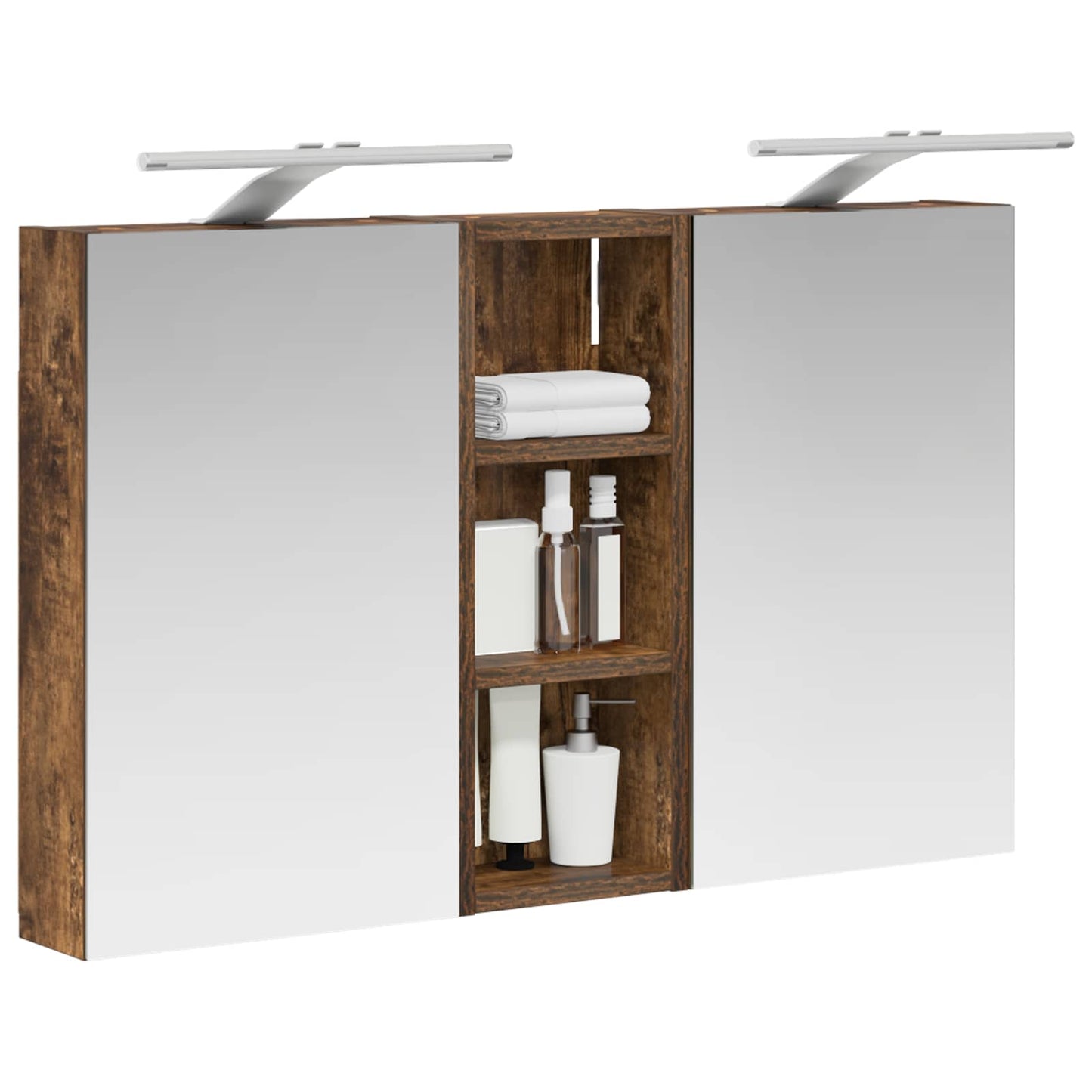 Baderomsskapsett med dør 3 pcs 80 x 10,5 x 50 cm Konstruert tre