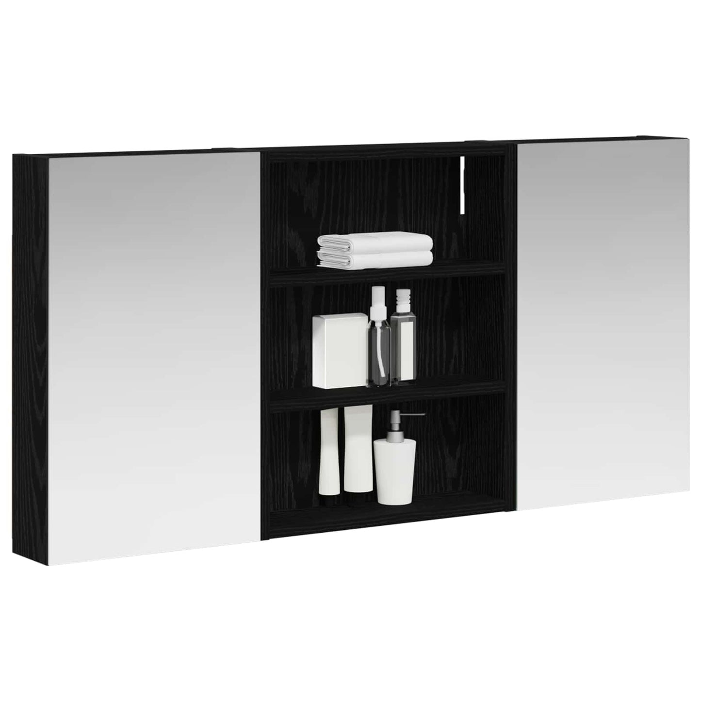 Baderomsskapsett 3 pcs 100 x 10,5 x 50 cm Konstruert tre