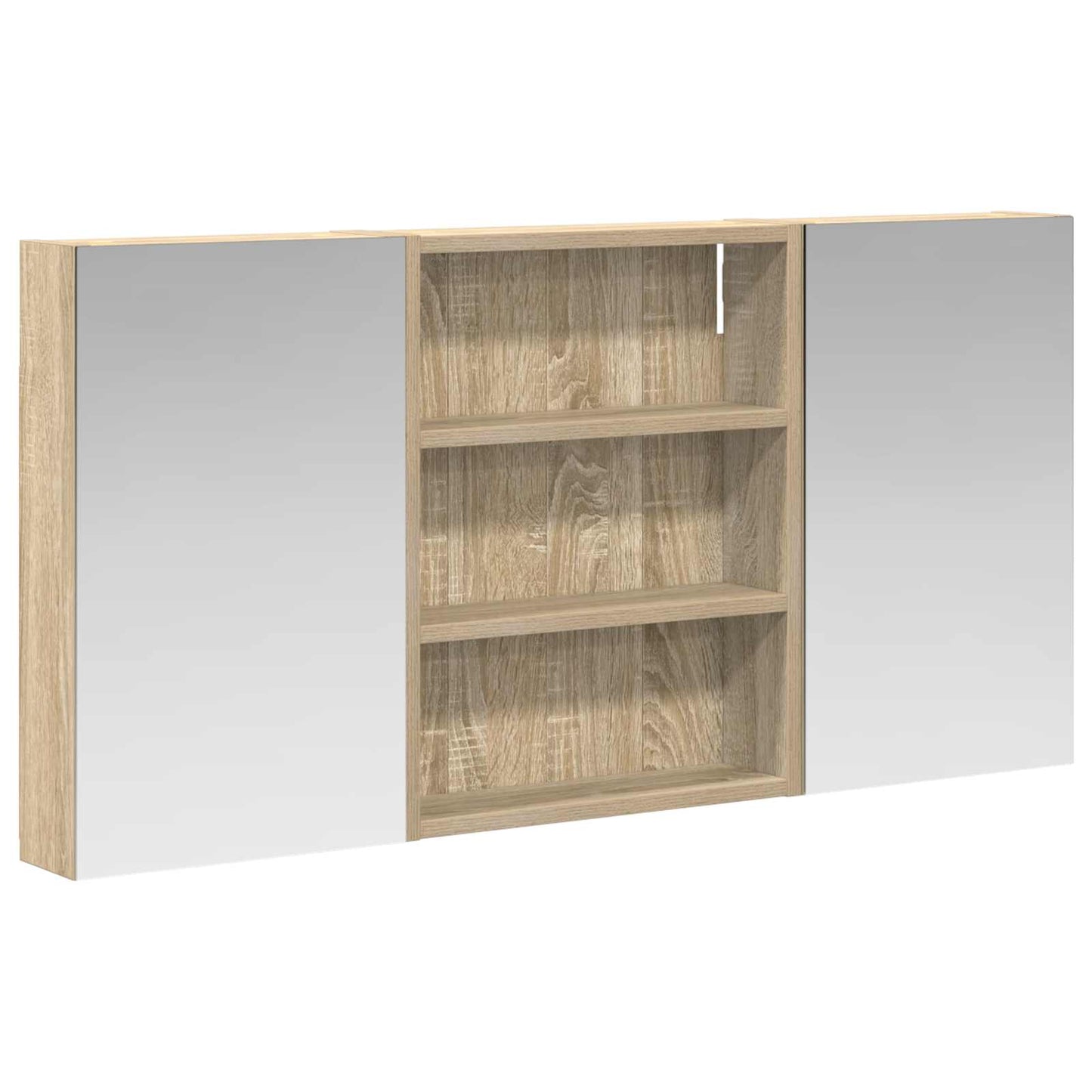 Baderomsskapsett 3 pcs 100 x 10,5 x 50 cm Konstruert tre