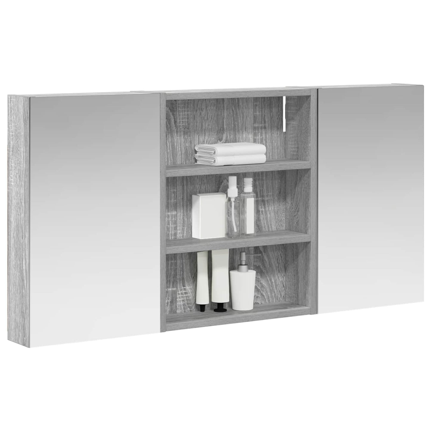 Baderomsskapsett 3 pcs 100 x 10,5 x 50 cm Konstruert tre