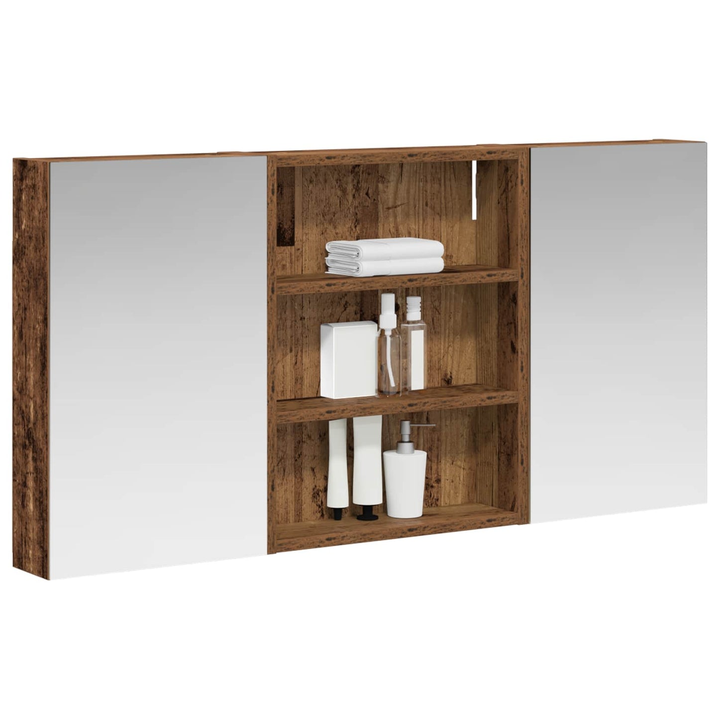 Baderomsskapsett 3 pcs 100 x 10,5 x 50 cm Konstruert tre
