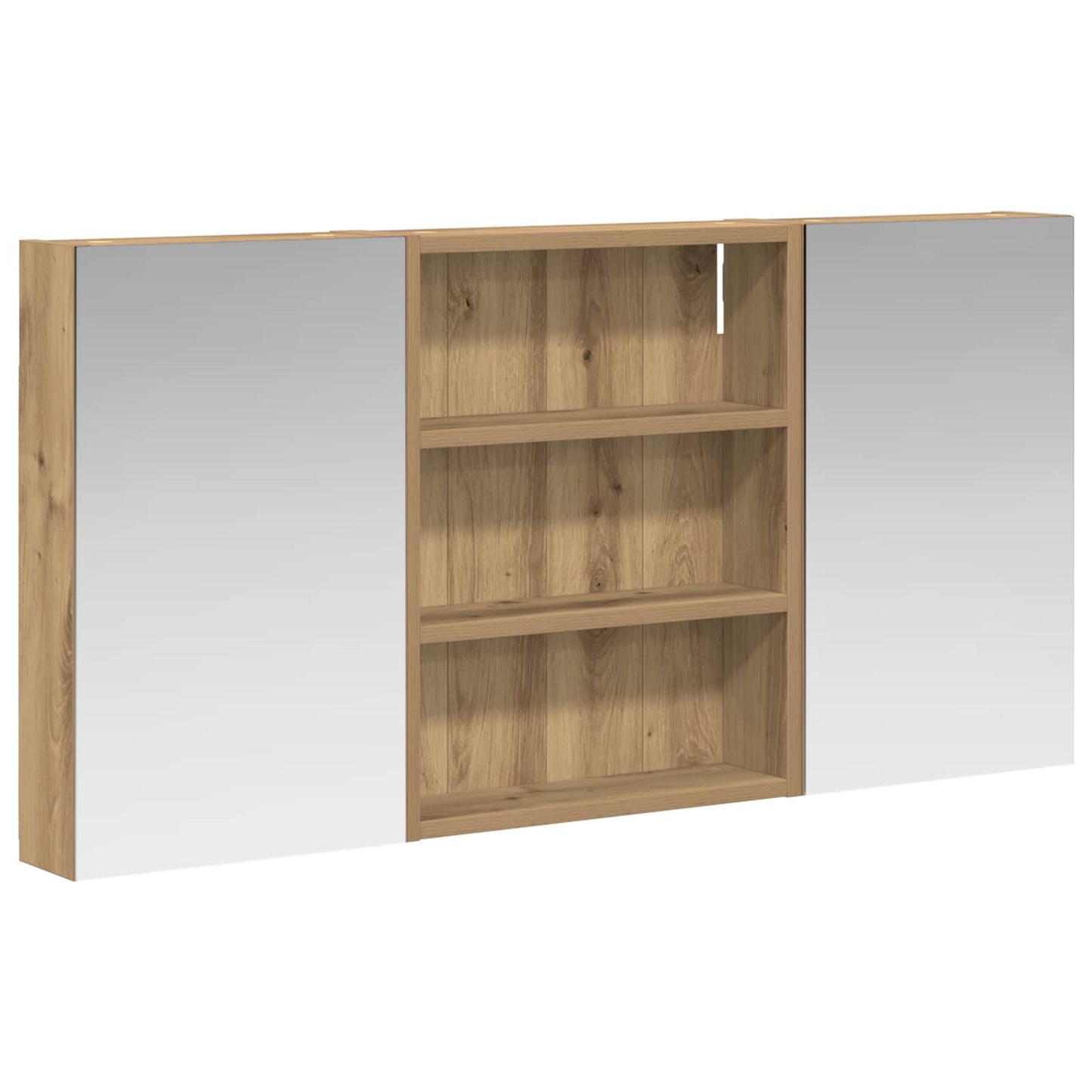 Baderomsskapsett 3 stk. 100 x 10,5 x 50 cm Konstruert tre