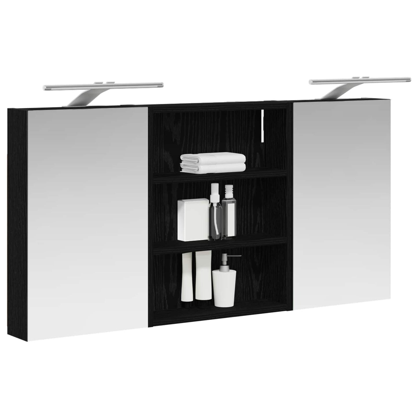 Baderomsskapsett 3 pcs 100 x 10,5 x 50 cm Konstruert tre