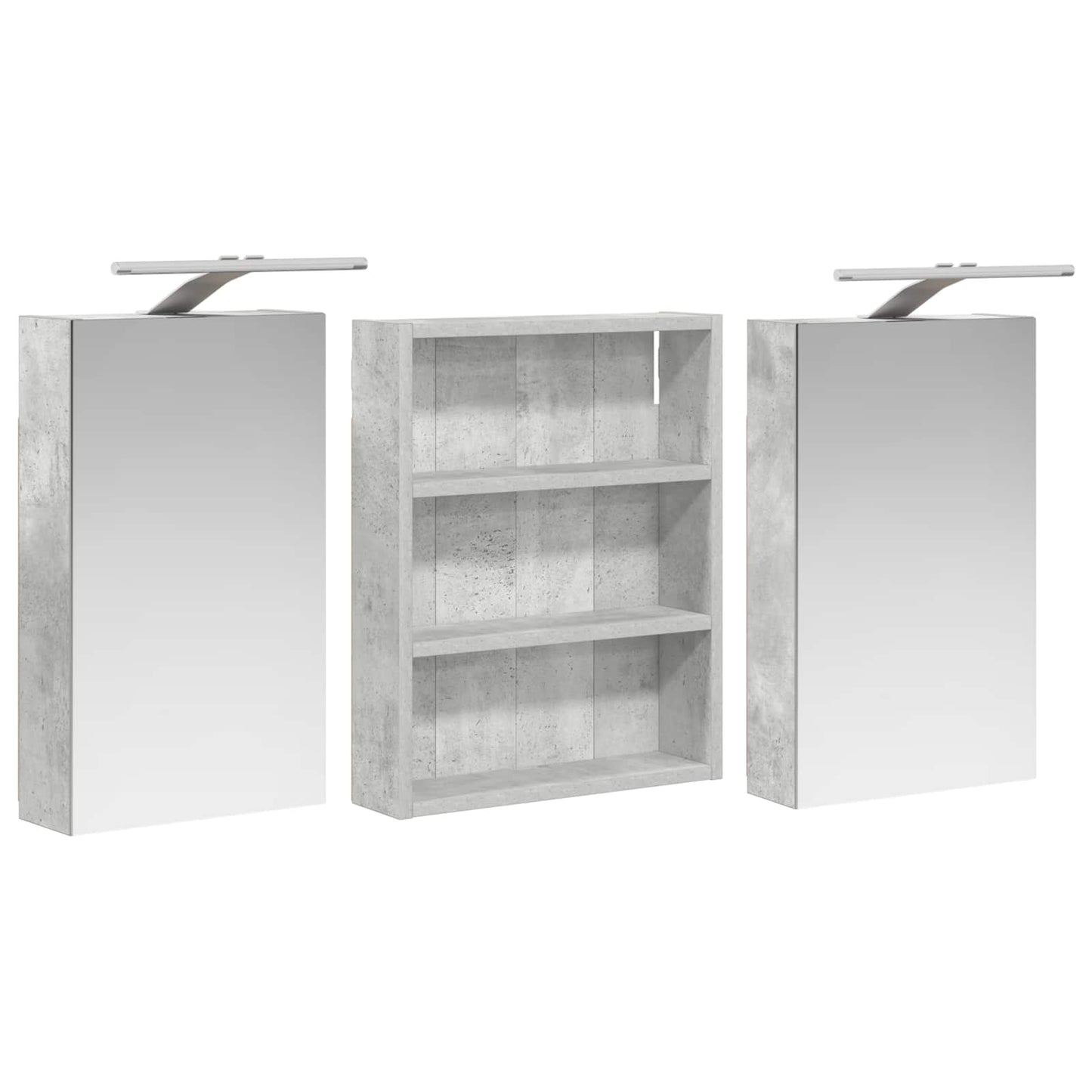 Baderomsskapsett 3 pcs 100 x 10,5 x 50 cm Konstruert tre