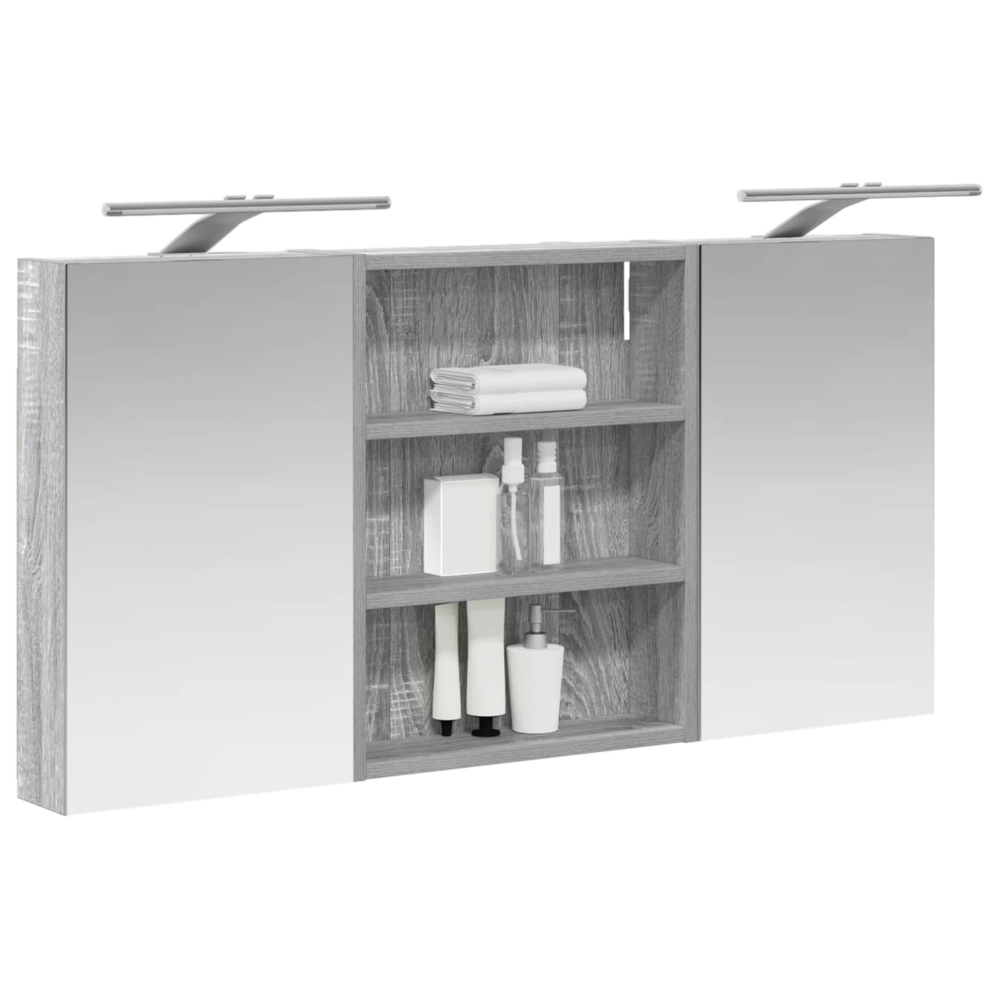 Baderomsskapsett 3 pcs 100 x 10,5 x 50 cm Konstruert tre