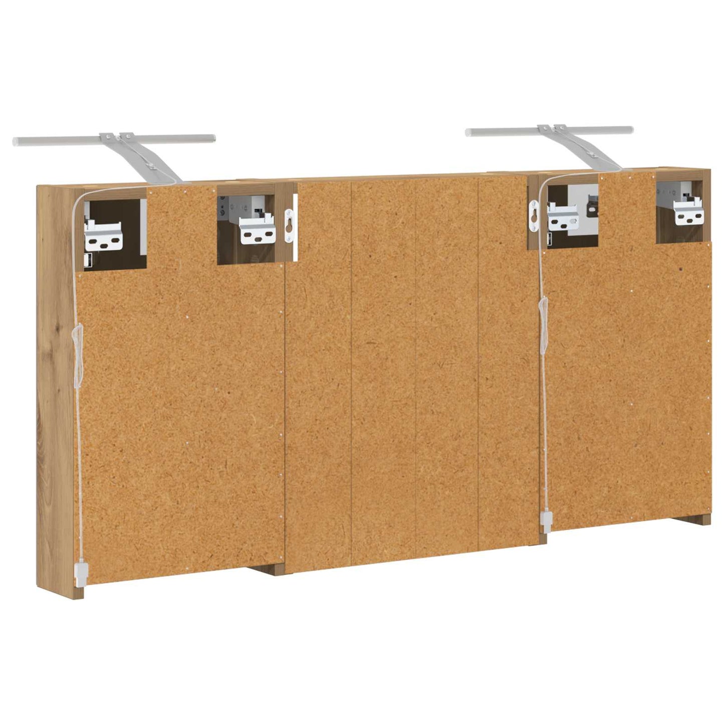 Baderomsskapsett 3 stk. 100 x 10,5 x 50 cm Konstruert tre