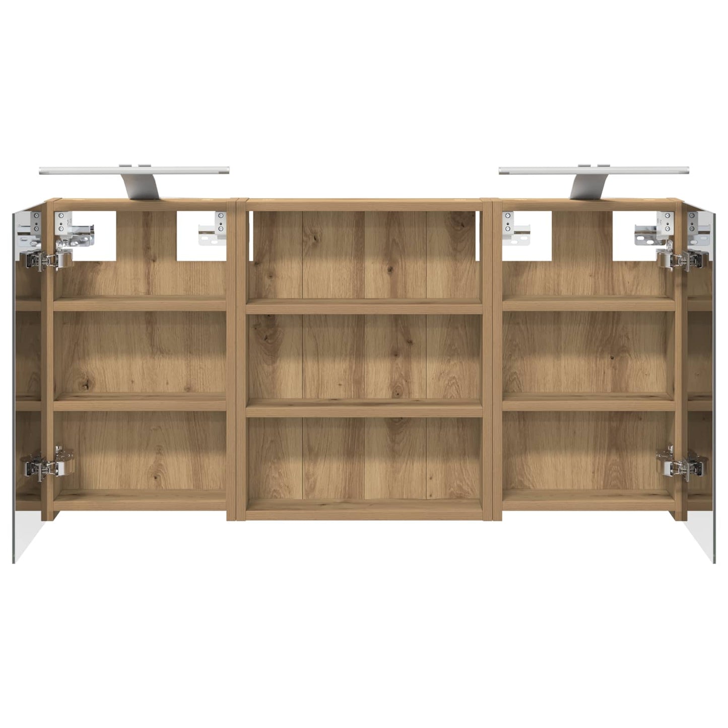 Baderomsskapsett 3 stk. 100 x 10,5 x 50 cm Konstruert tre