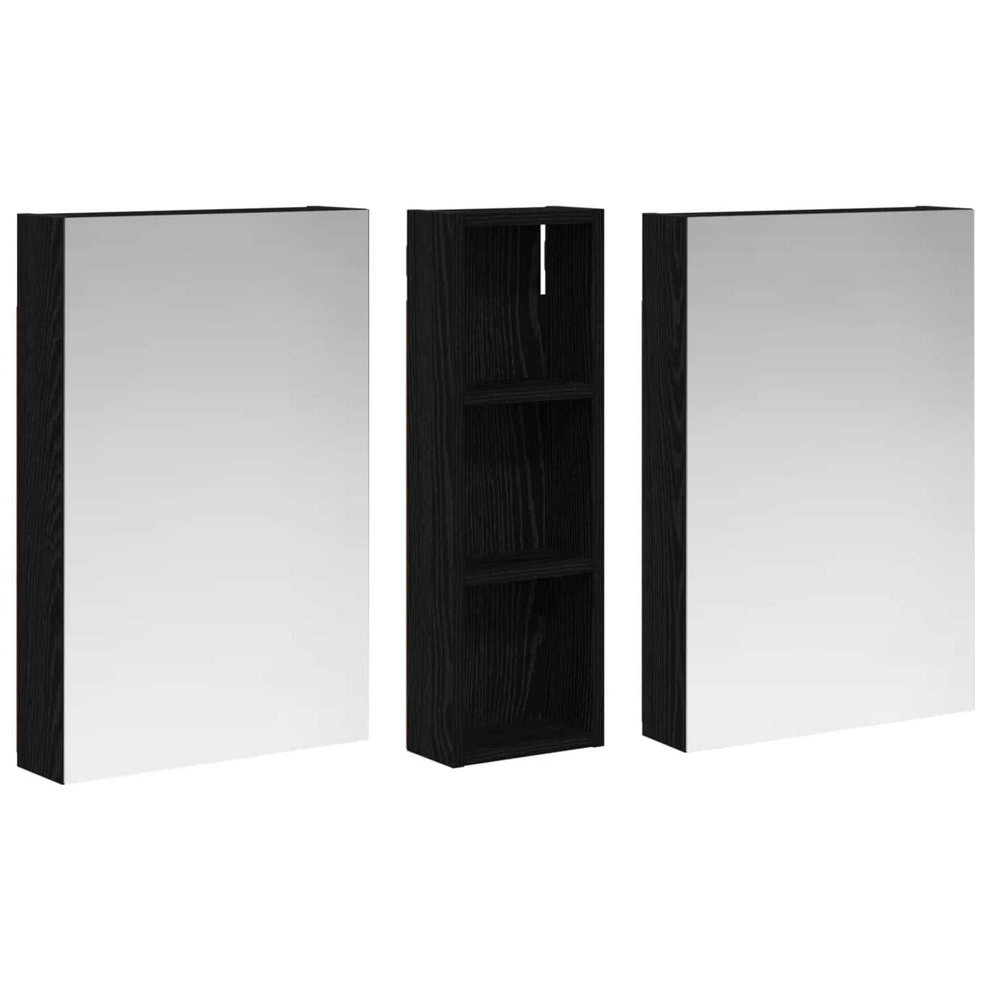Baderomsskapsett 3 pcs 100 x 10,5 x 60,5 cm Konstruert tre