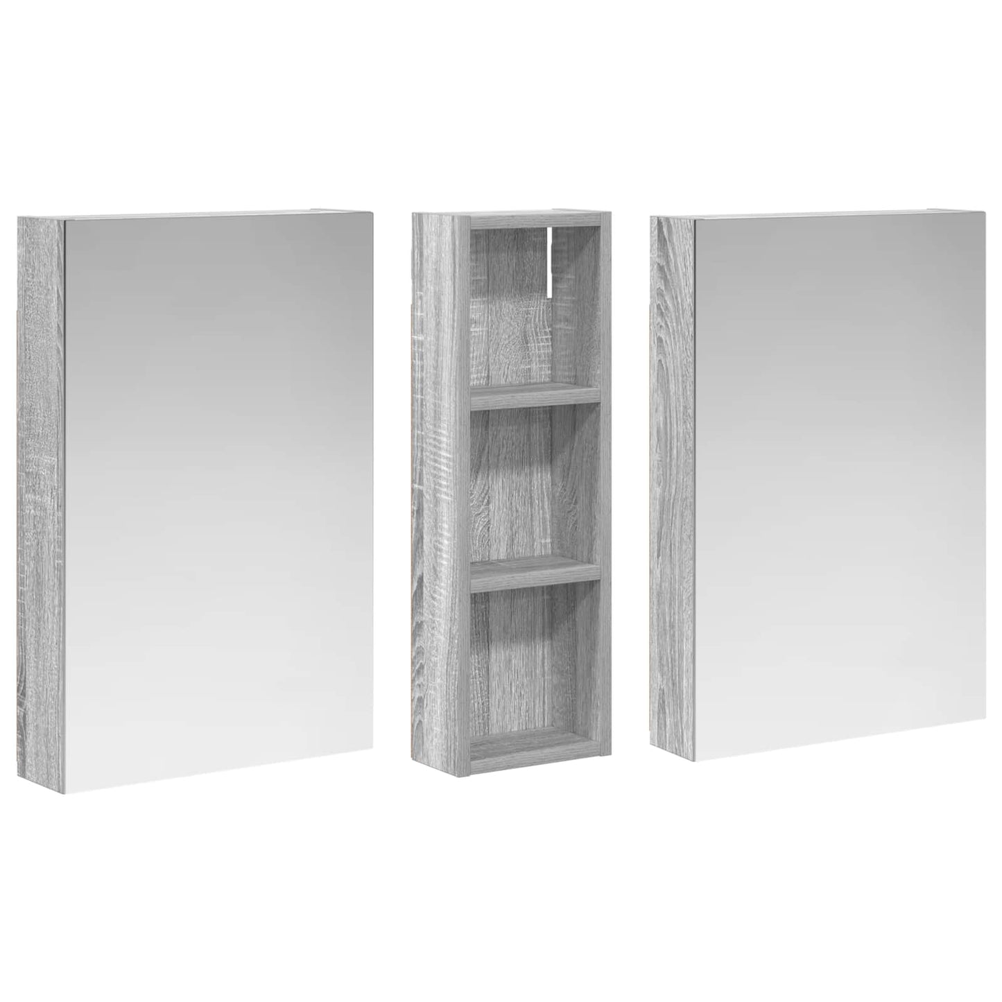 Baderomsskapsett 3 pcs 100 x 10,5 x 60,5 cm Konstruert tre