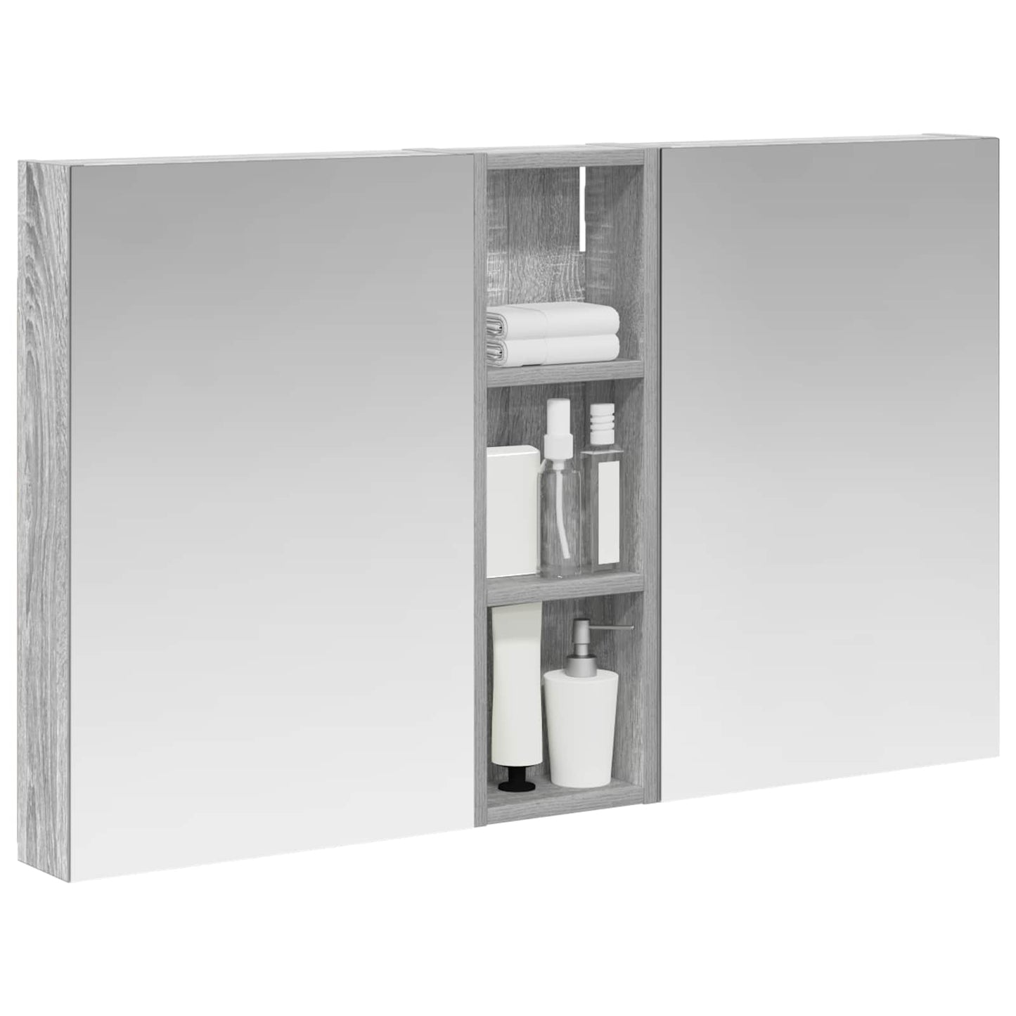 Baderomsskapsett 3 pcs 100 x 10,5 x 60,5 cm Konstruert tre