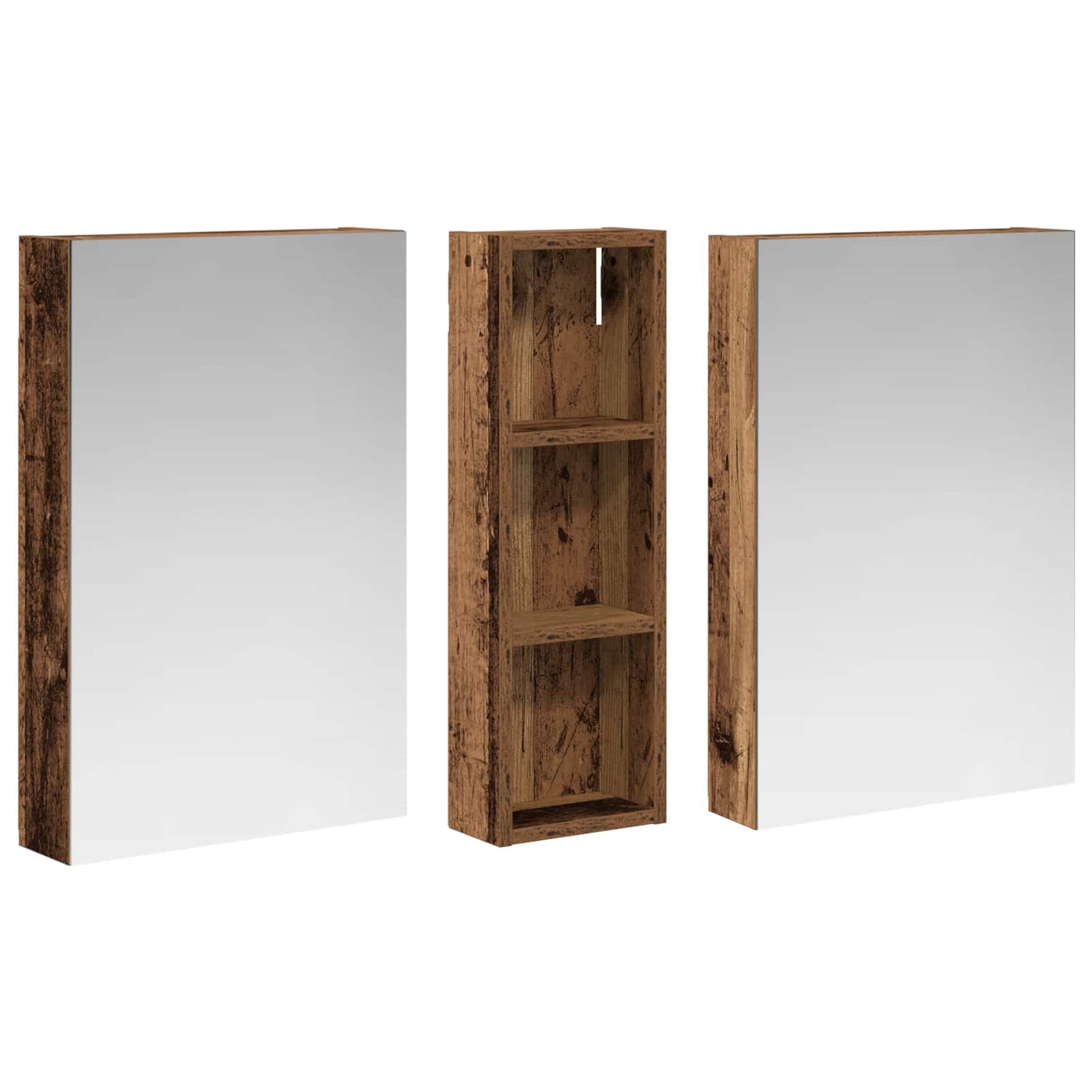 Baderomsskapsett 3 pcs 100 x 10,5 x 60,5 cm Konstruert tre